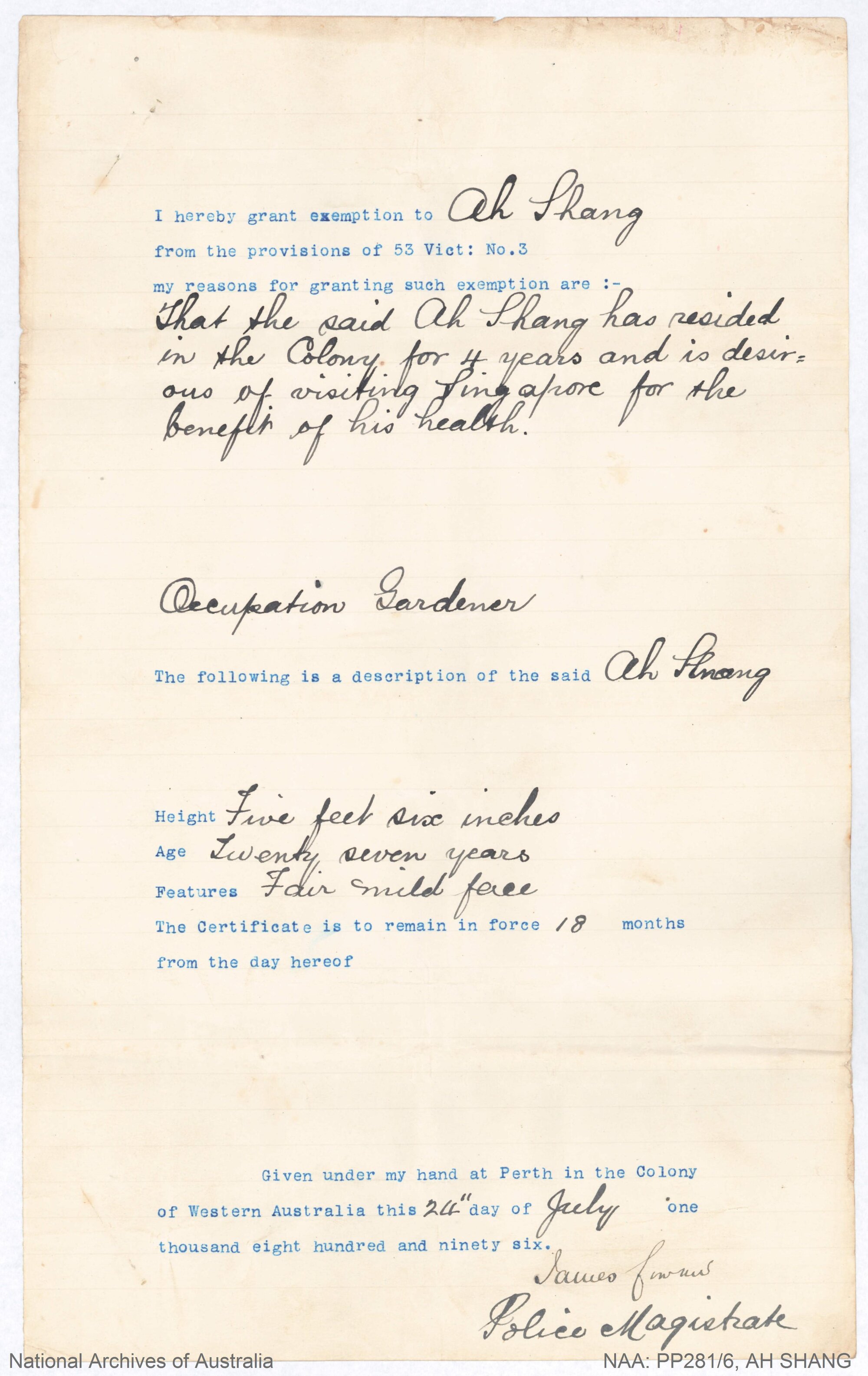 AH SHANG travel file 1896