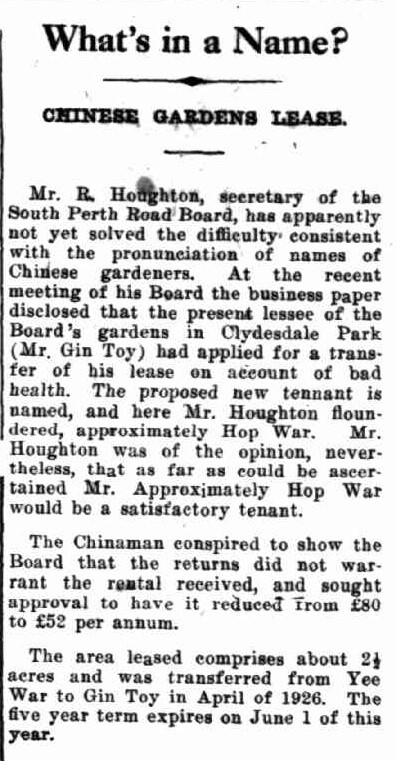 What's in a Name? Chinese gardens lease