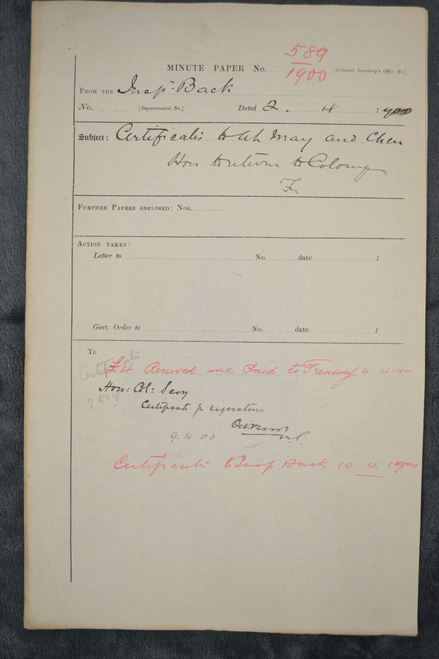 Ah May &amp; Chen Hon 1900-589