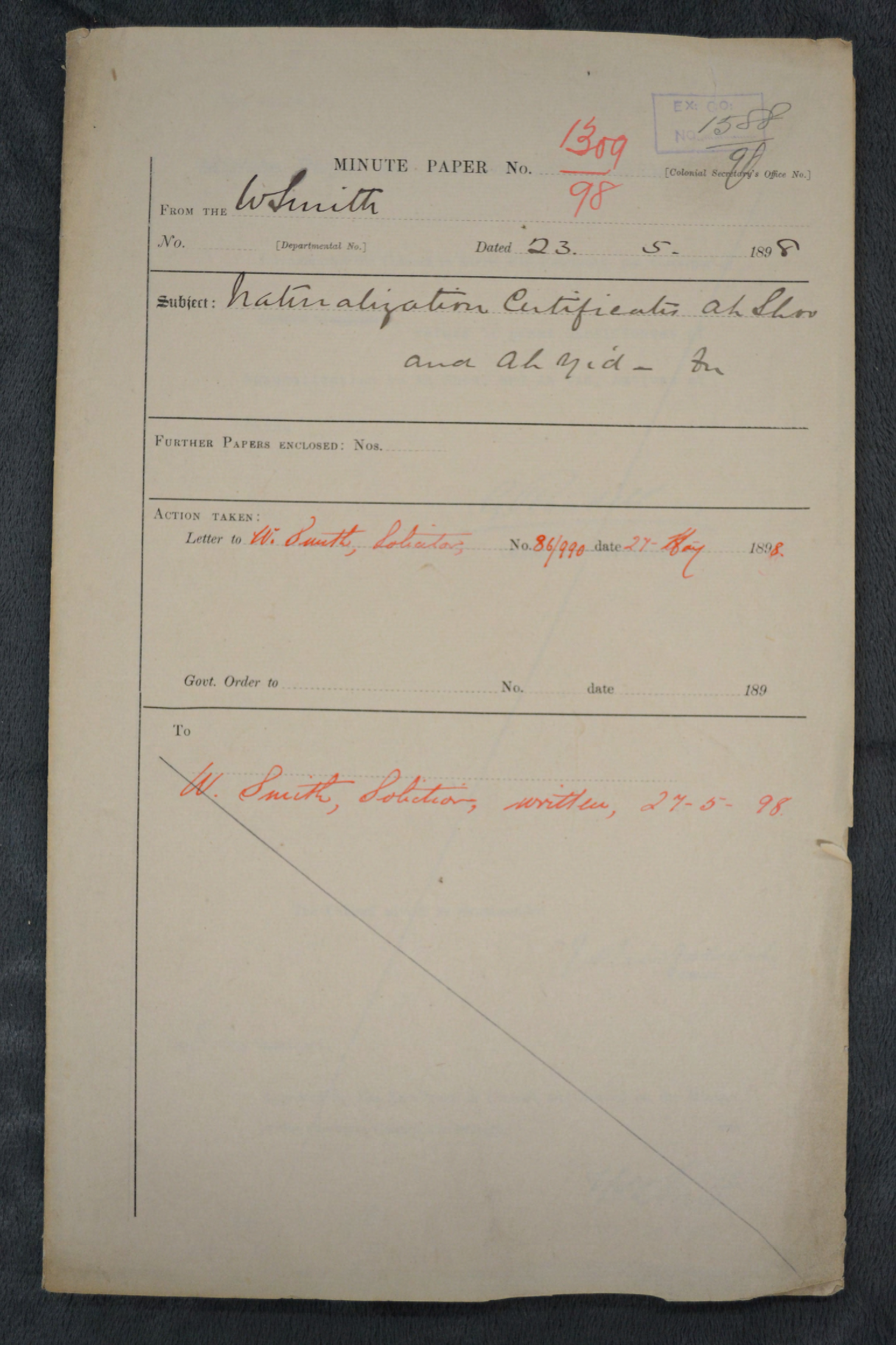 Ah Shoo &amp; Ah Yid 1898-1309