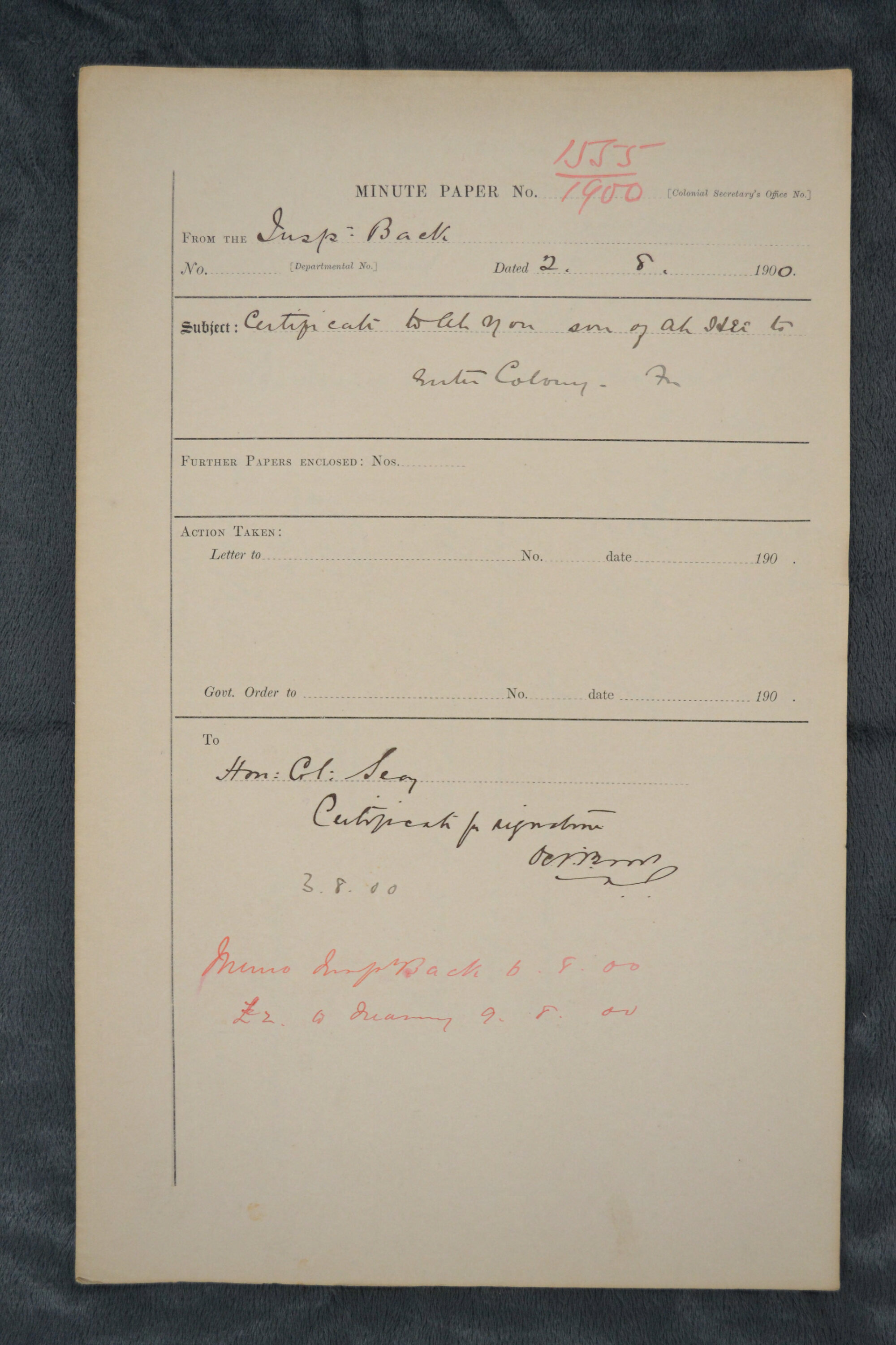 Ah You son of Ah Hie 1900-1555