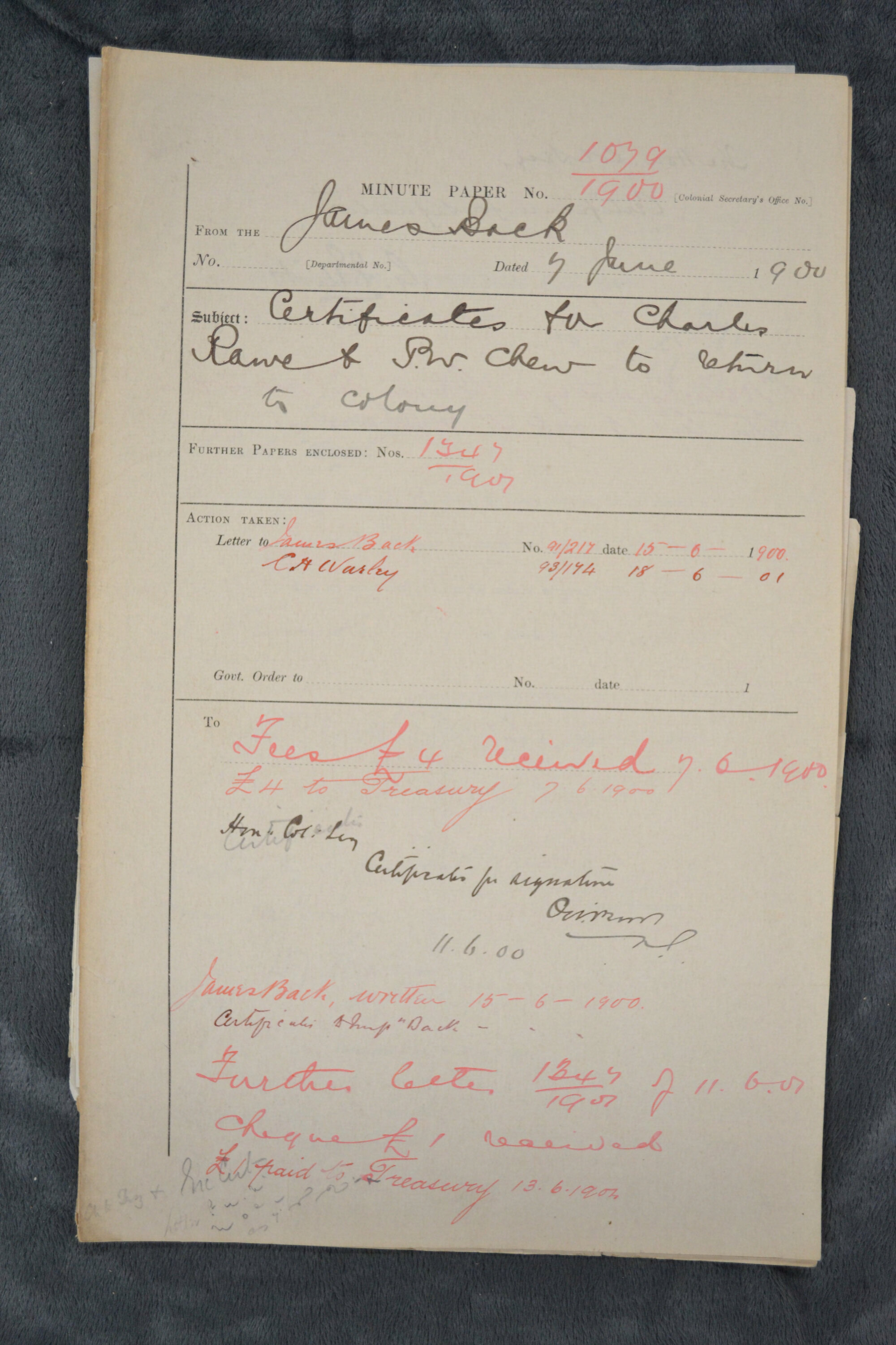 Charles Lowe &amp; Peter Wong Chew 1900-1079