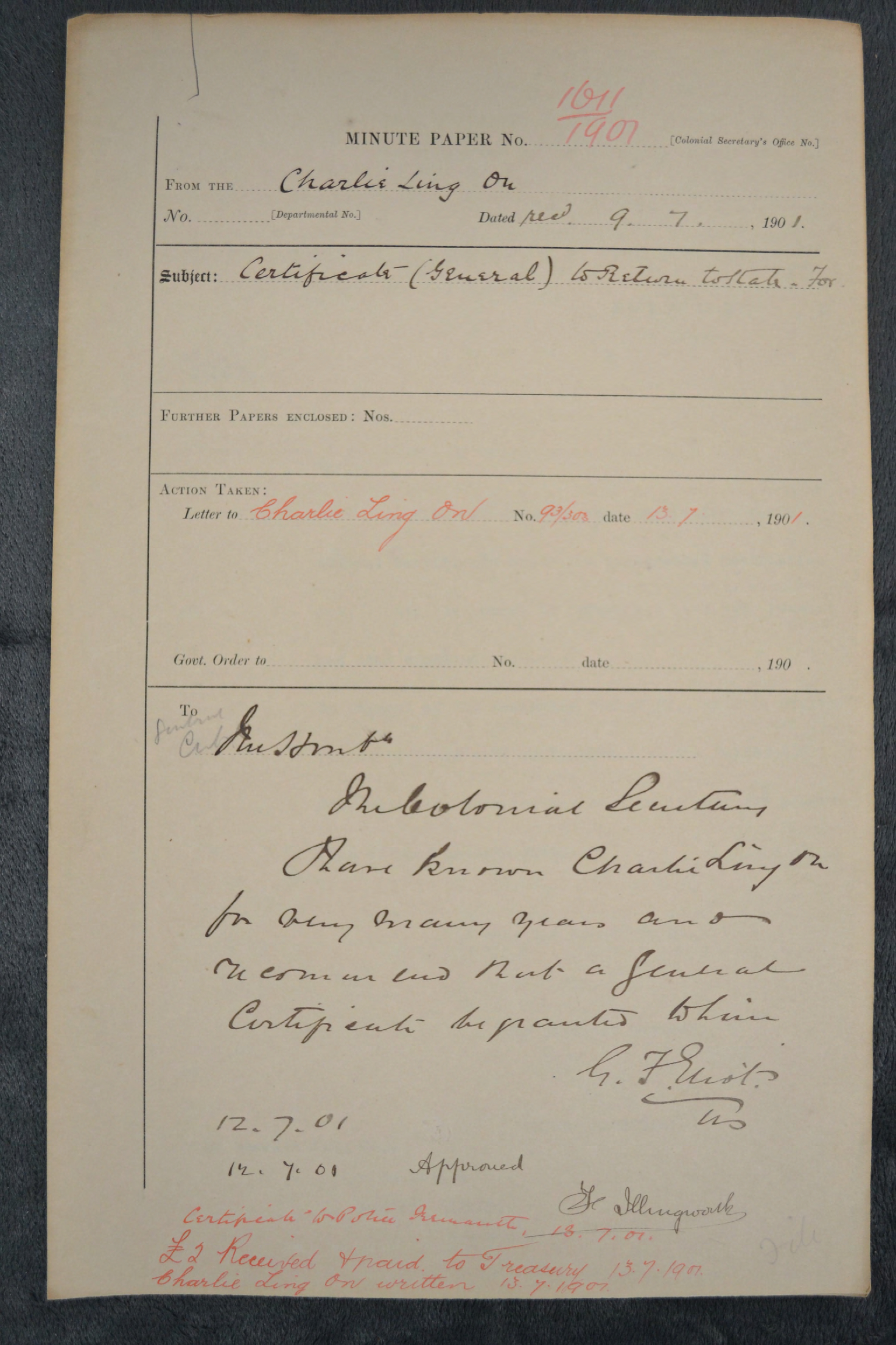 Charlie Ling On 1901-1611