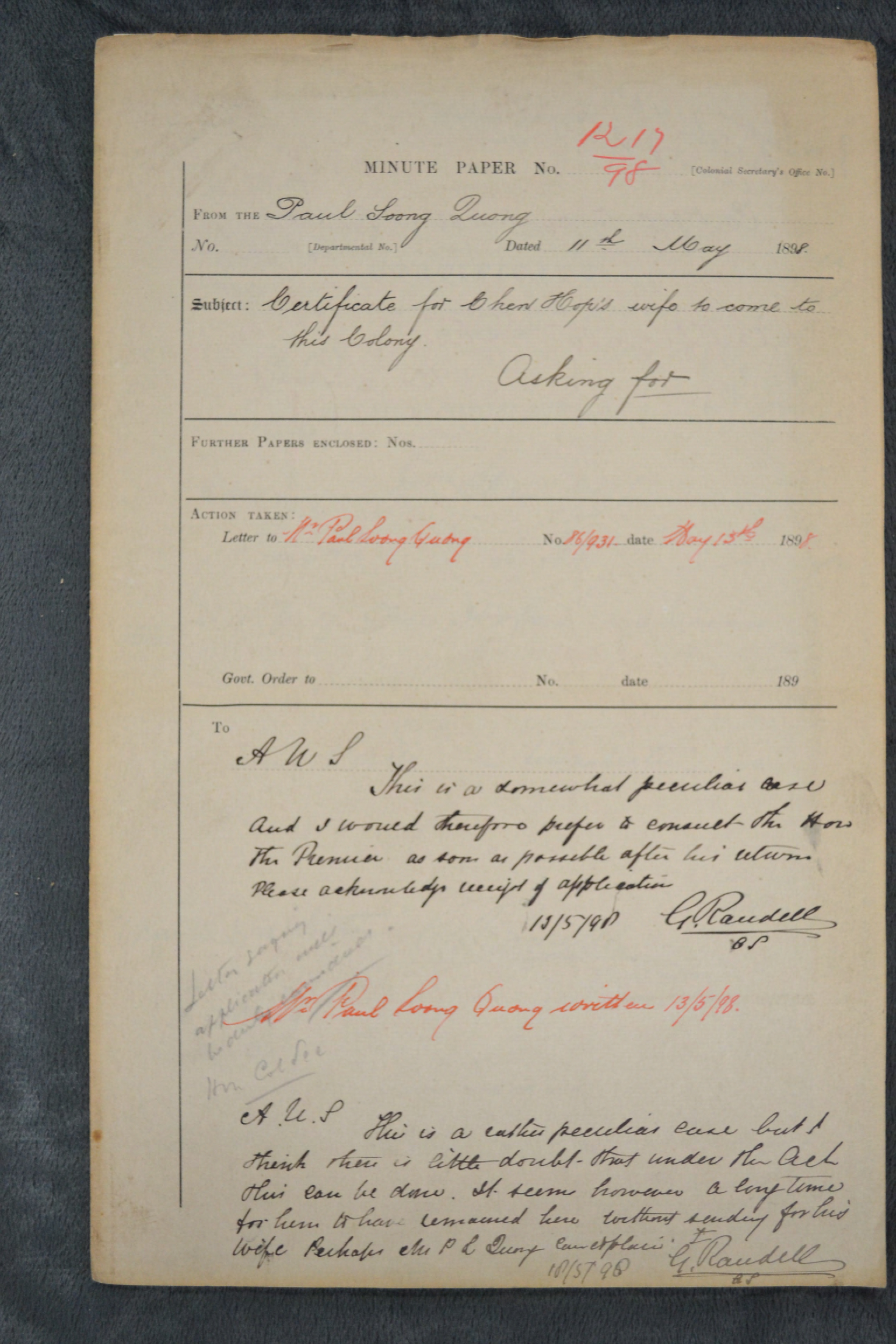 Chen Hop Joseph, wife of 1898-1217