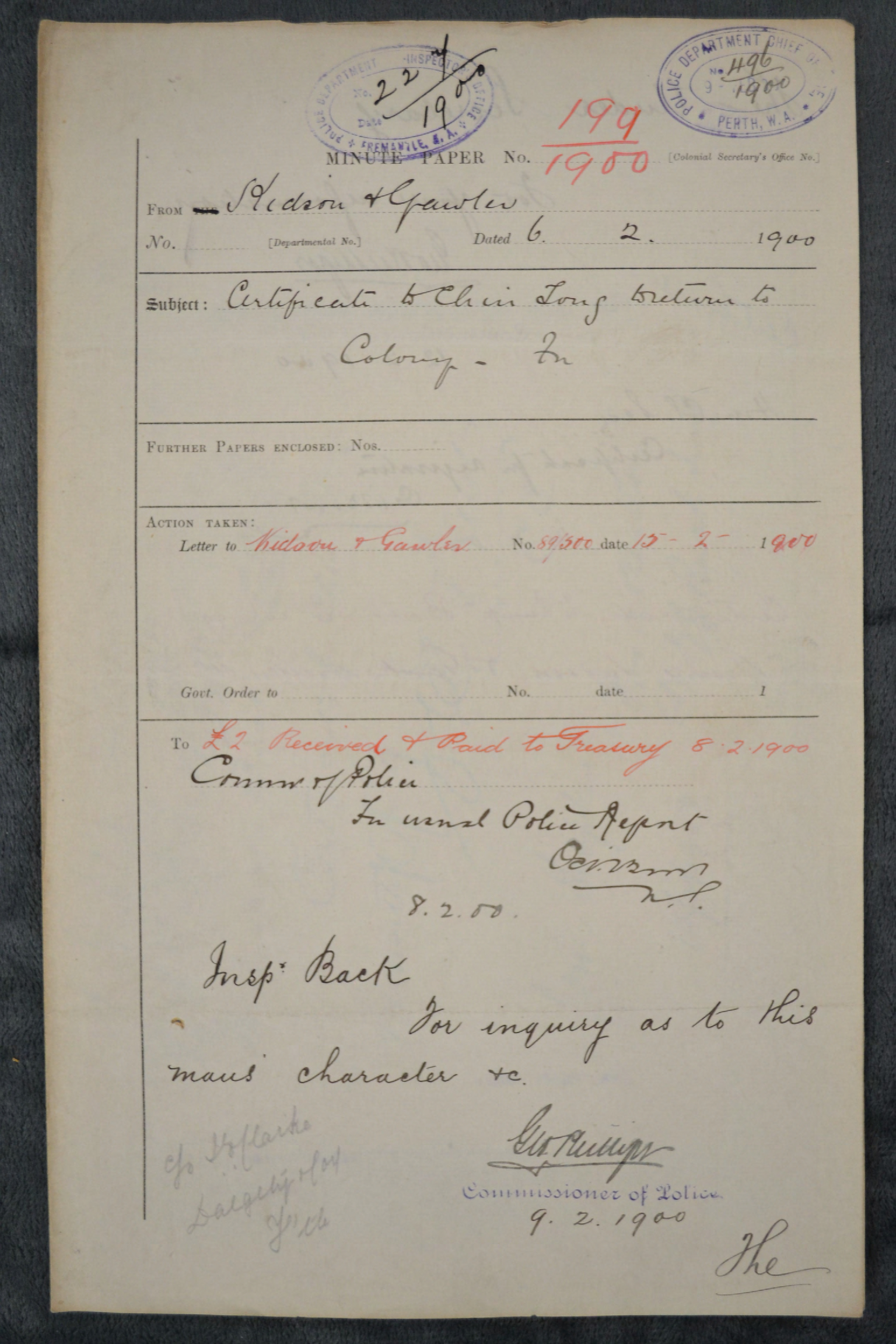 Chin Tong 1900-199 (probably Cheng Tong)