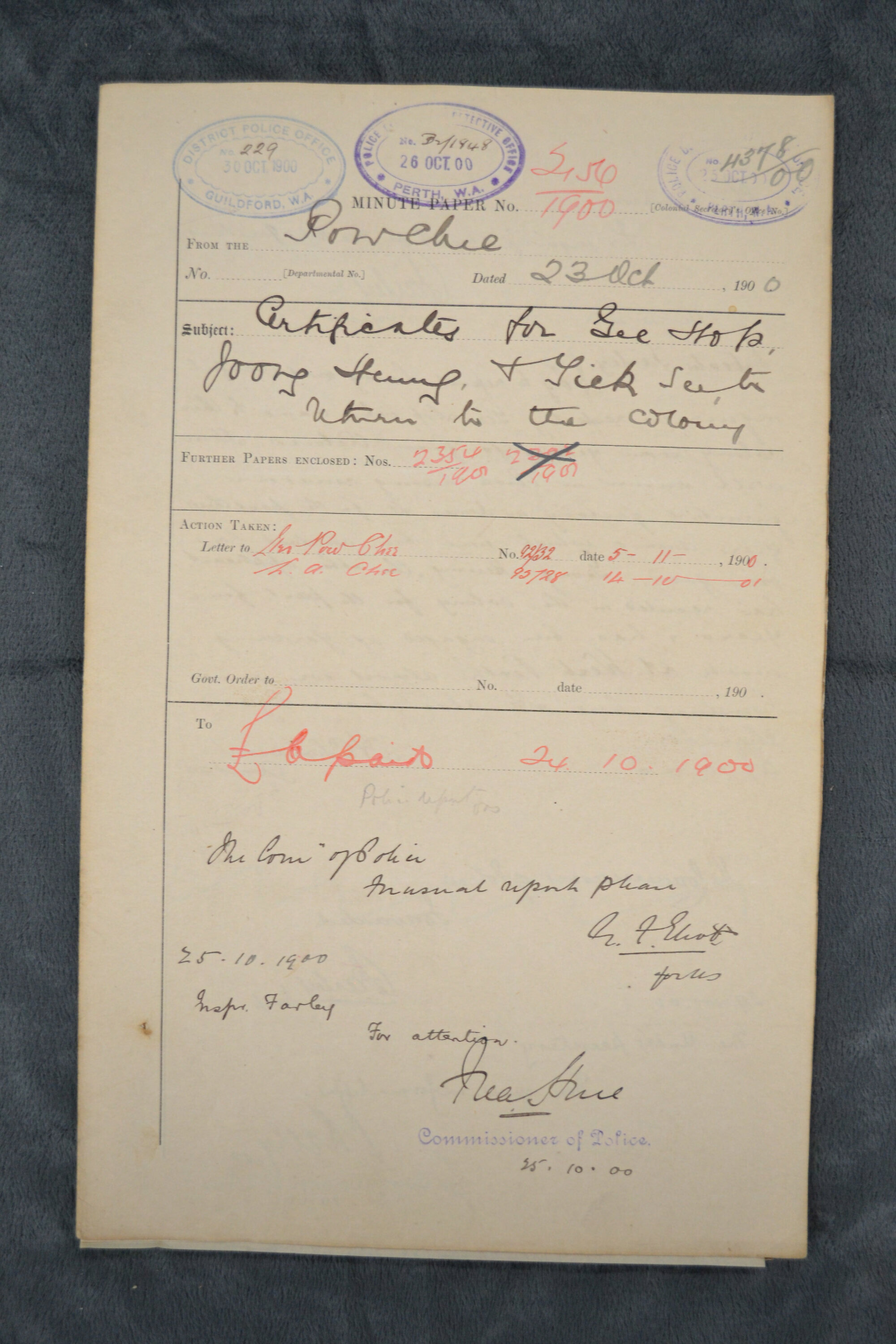 Gee Hop, Joong Hung &amp; Yick See 1900-2156