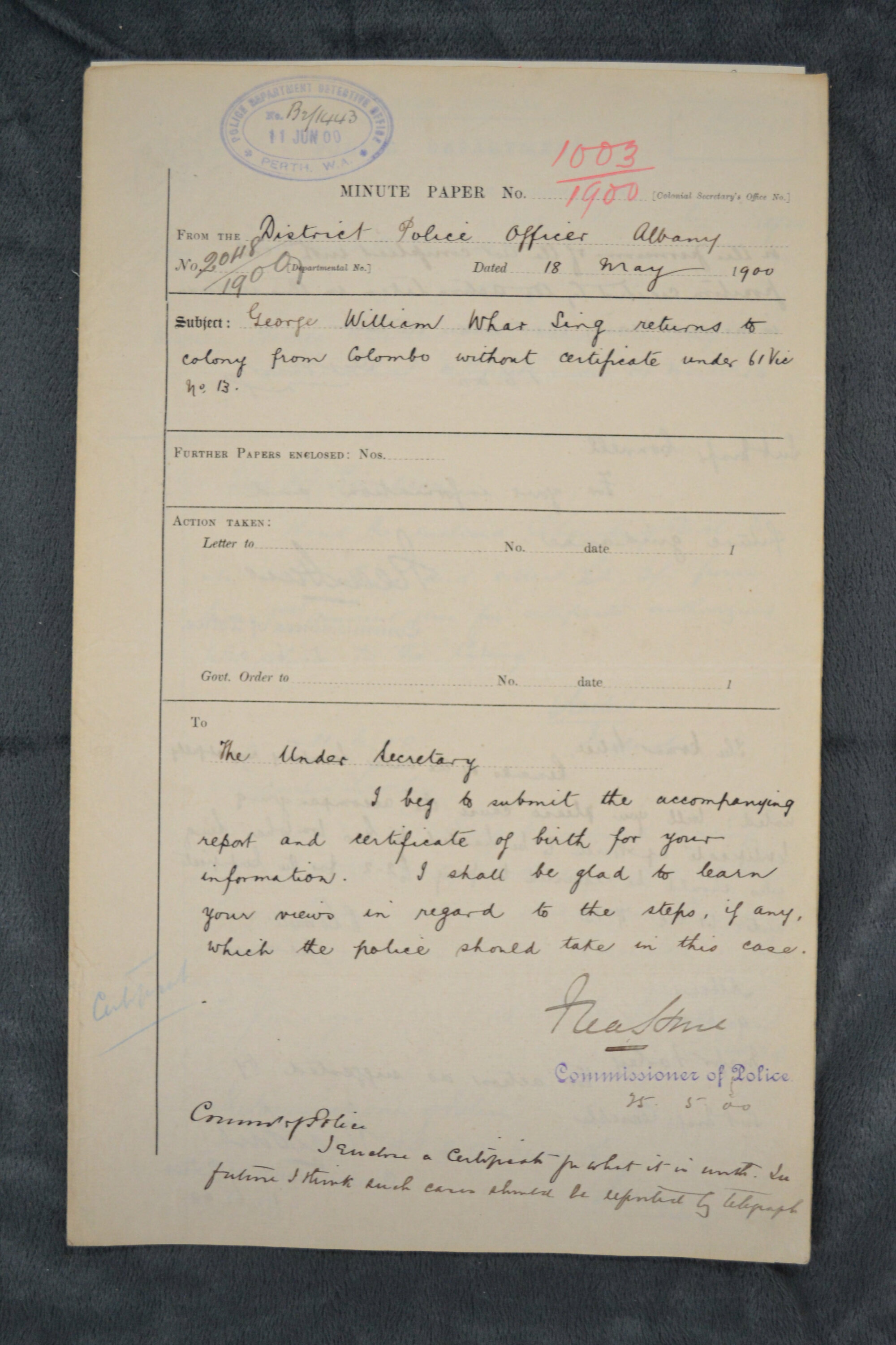 George William Whar Sing 1900-1003