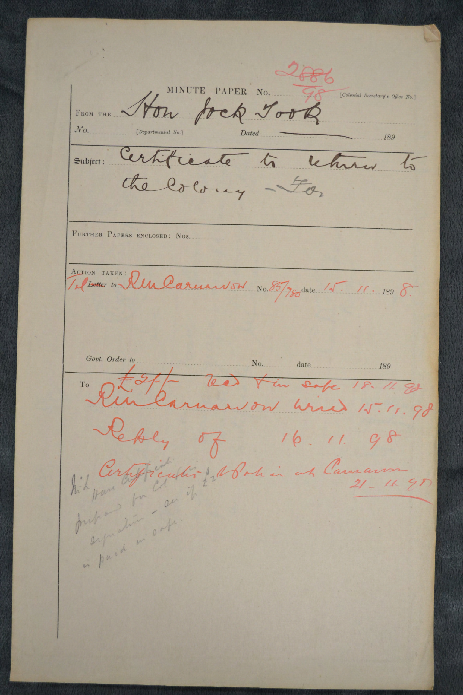 How Jock Took 1898-2886