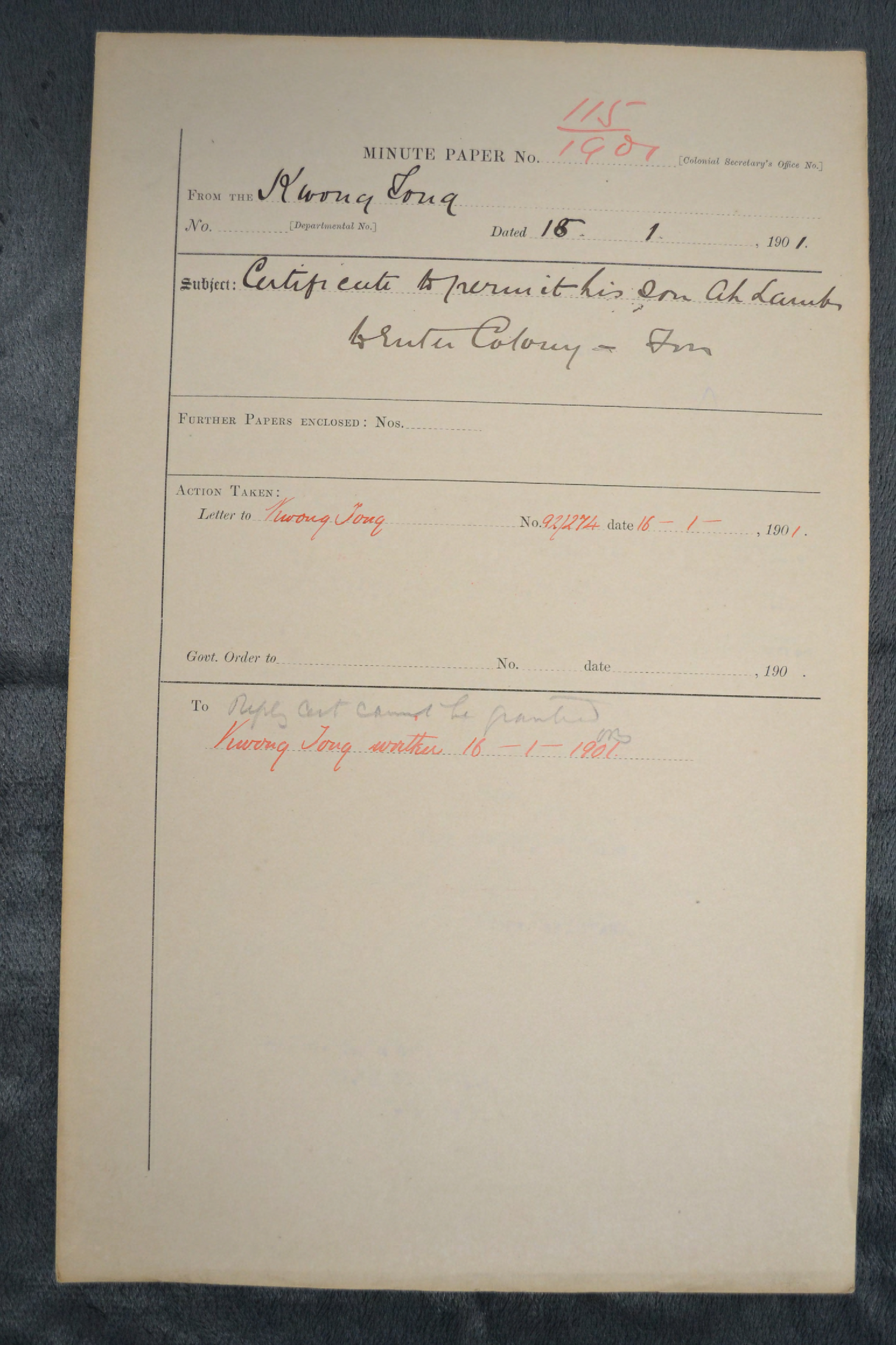 Kwong Tong &amp; Ah Lamb 1901-115