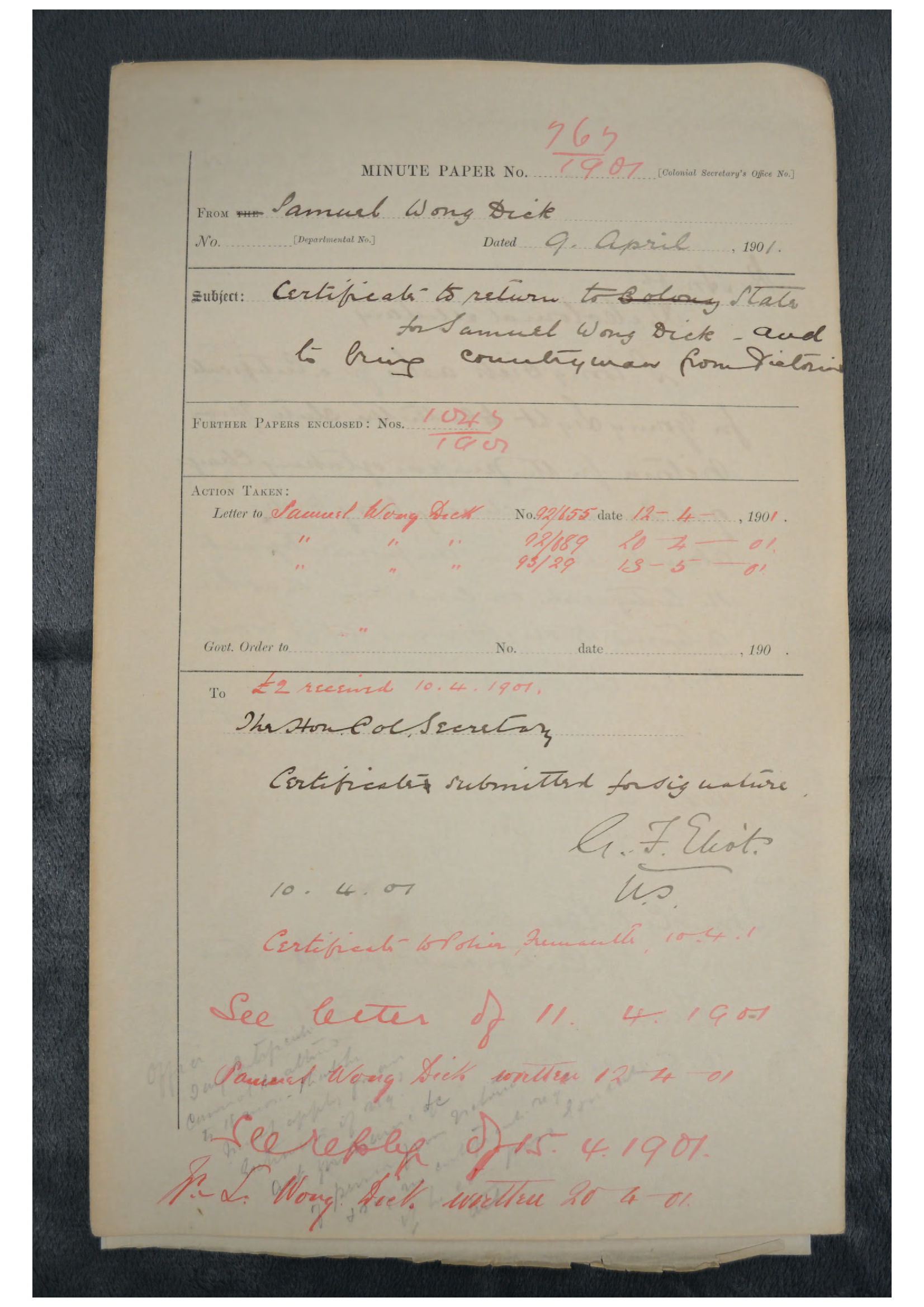 Samuel Wong Dick &amp; Young Light 1901-767