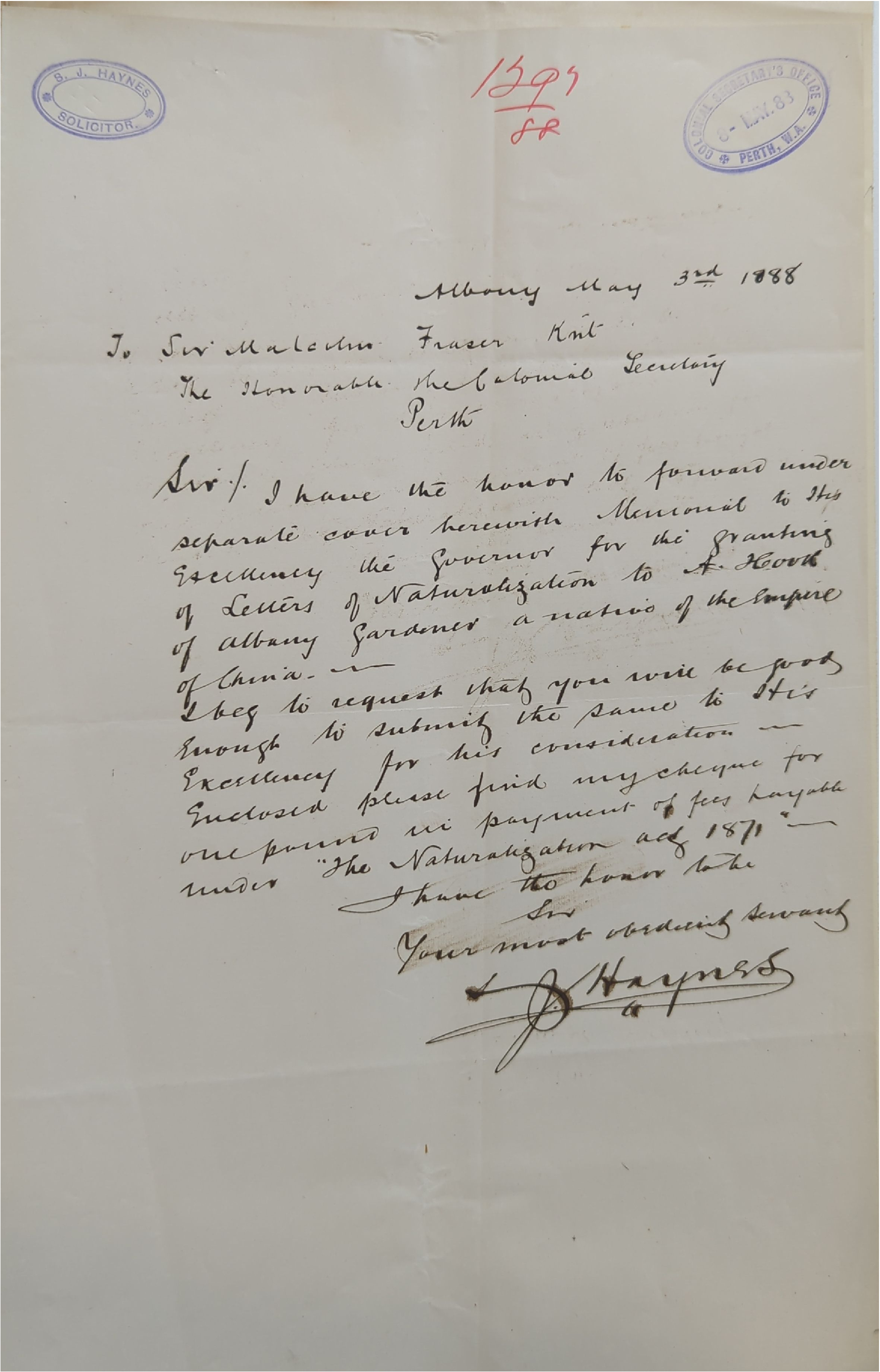 Ah Hook - Naturalisation Certificate