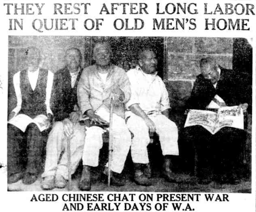 Chinese Men at Old Men's Home - photograph 1938