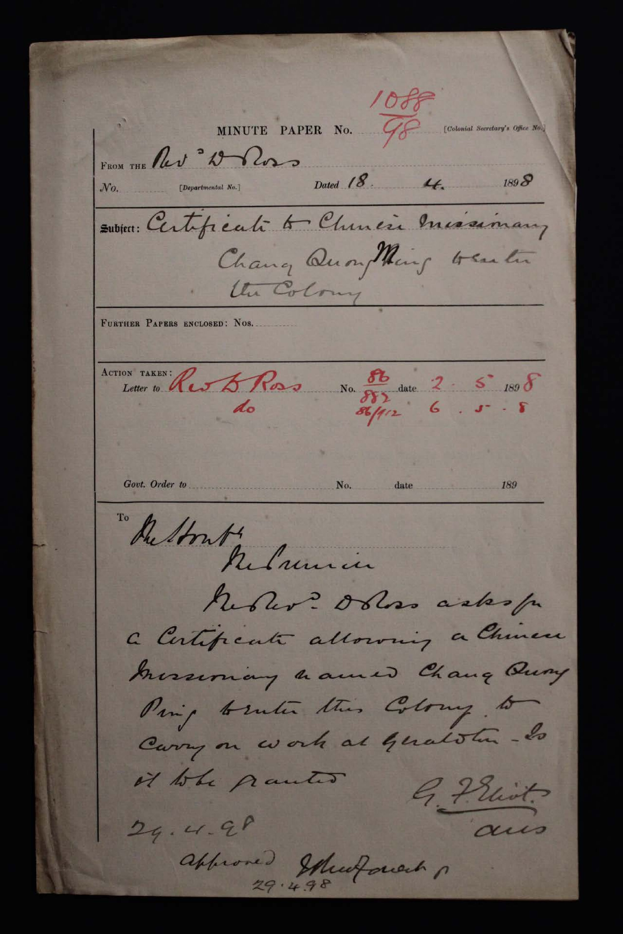 Chang Quong Ming 1898-1088