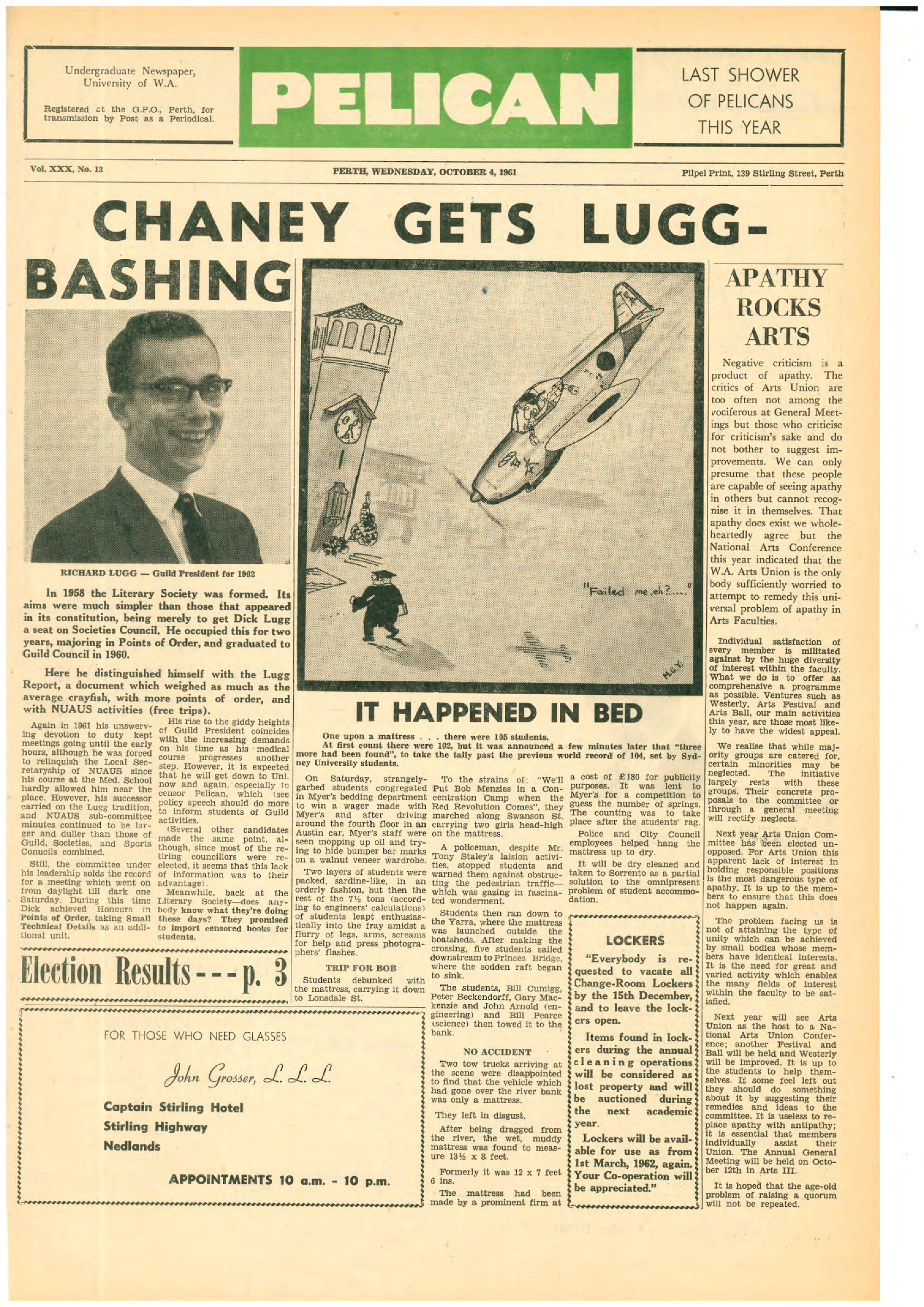 The Pelican, Vol. 30, no. 13 (October 4 1961)