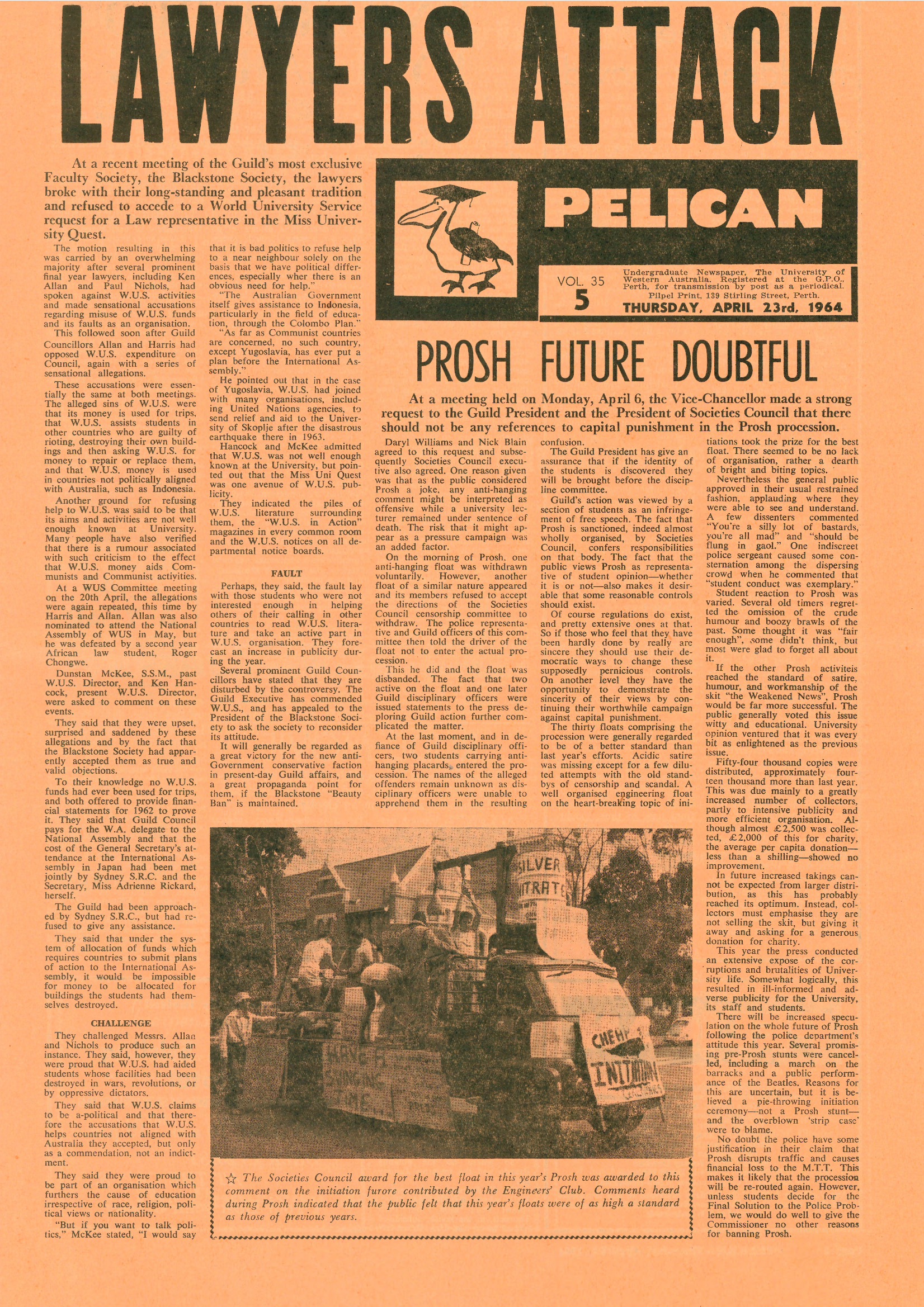 The Pelican, Vol. 35, no. 5 (April 13 1964)
