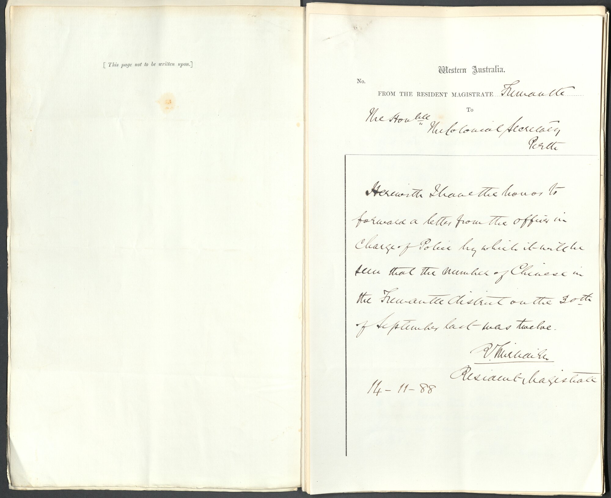 Page14 1888, Collector of Customs - Return of Chinese