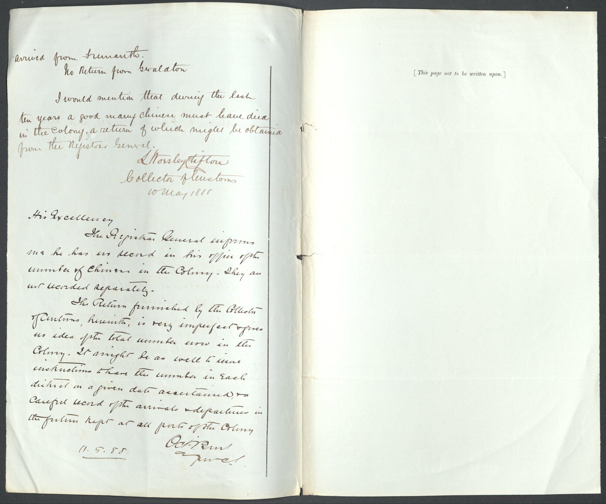 Page02 1888, Collector of Customs - Return of Chinese 