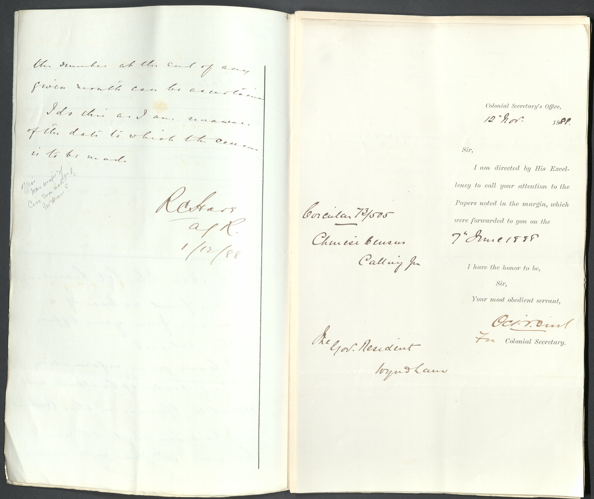 Page12 1888, Collector of Customs - Return of Chinese