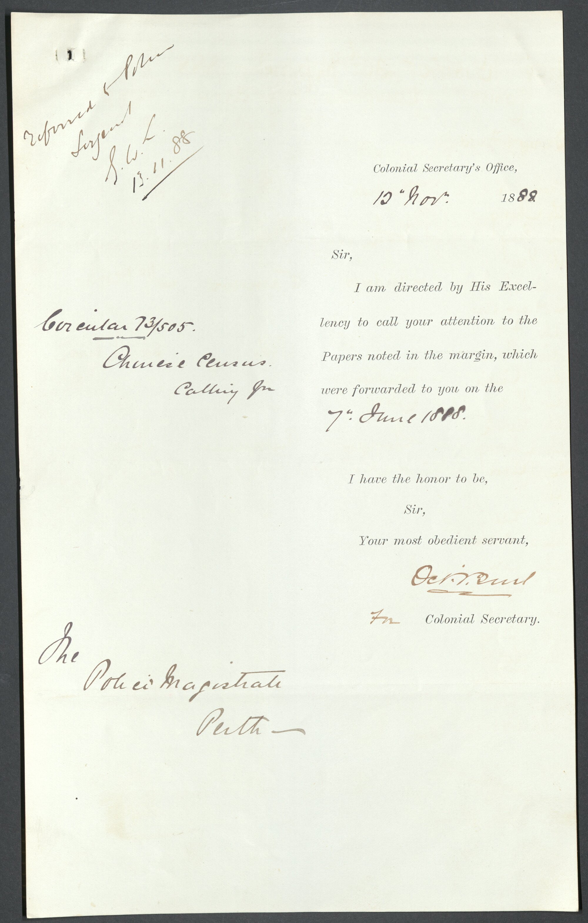 Page09 1888, Collector of Customs - Return of Chinese