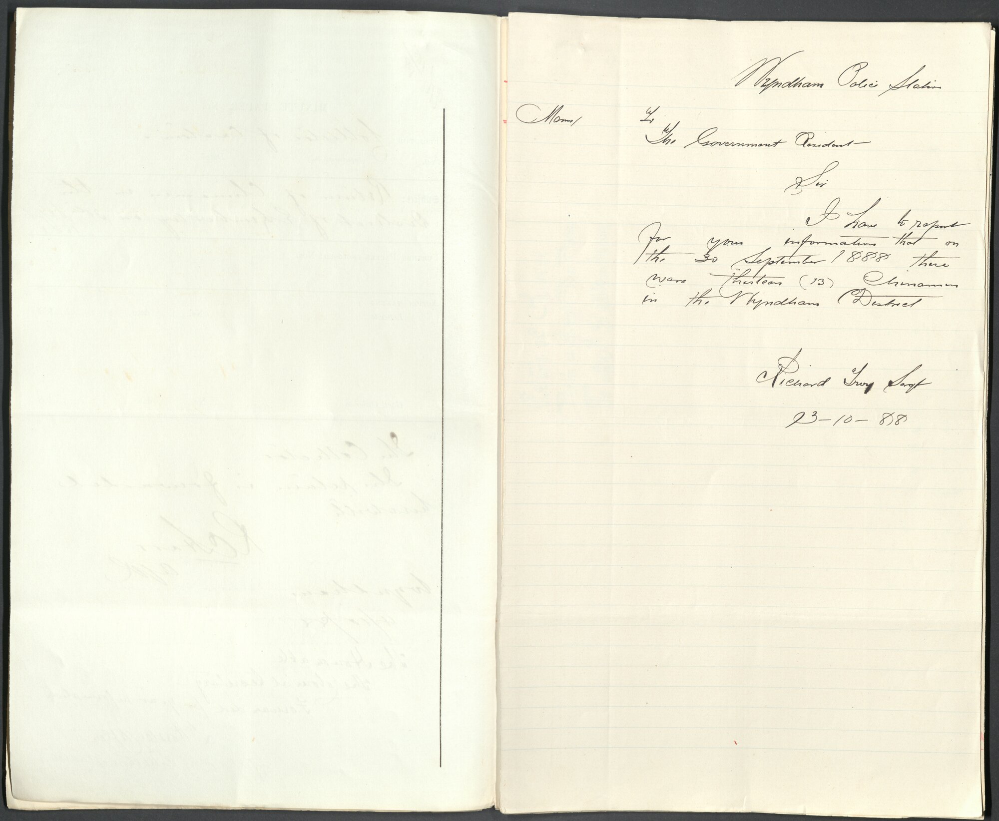 Page19 1888, Collector of Customs - Return of Chinese