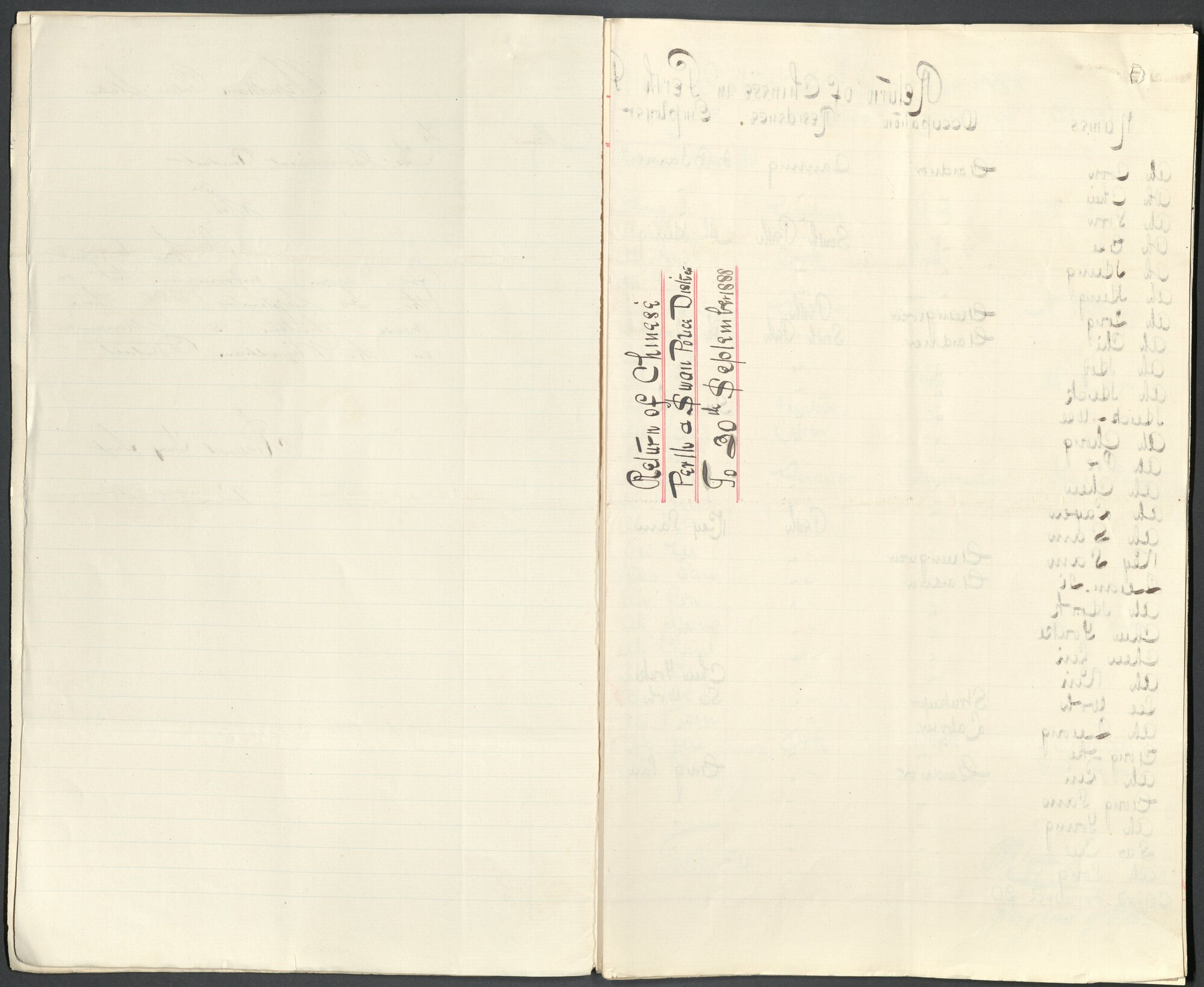 Page20 1888, Collector of Customs - Return of Chinese