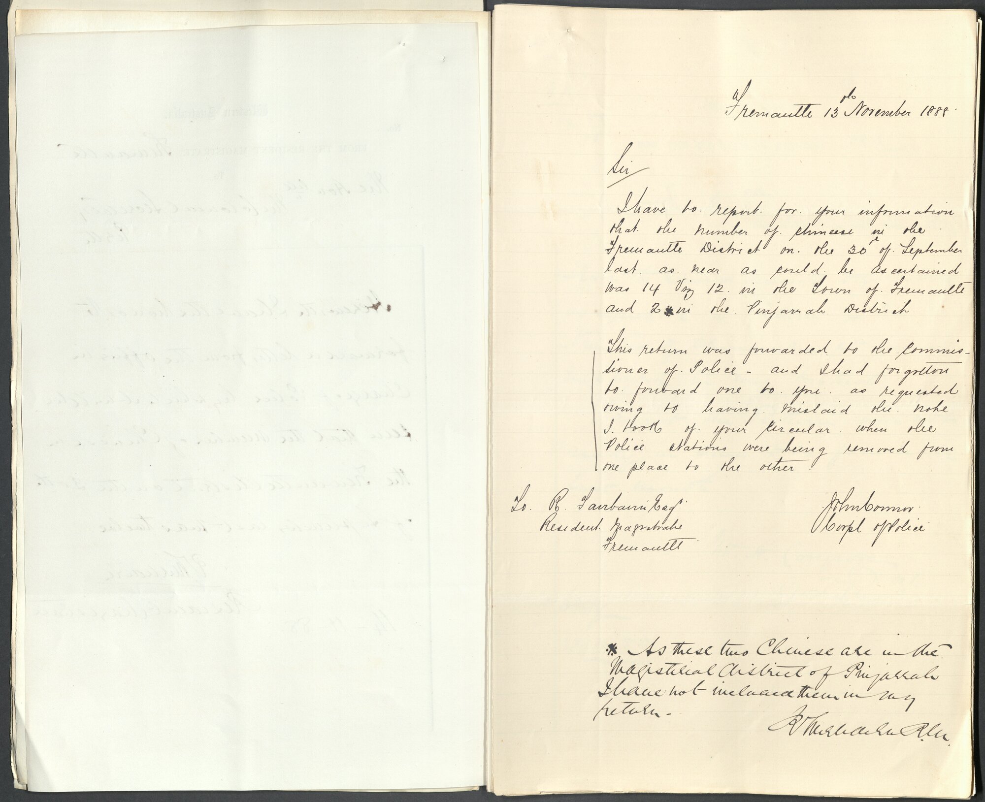 Page15 1888, Collector of Customs - Return of Chinese