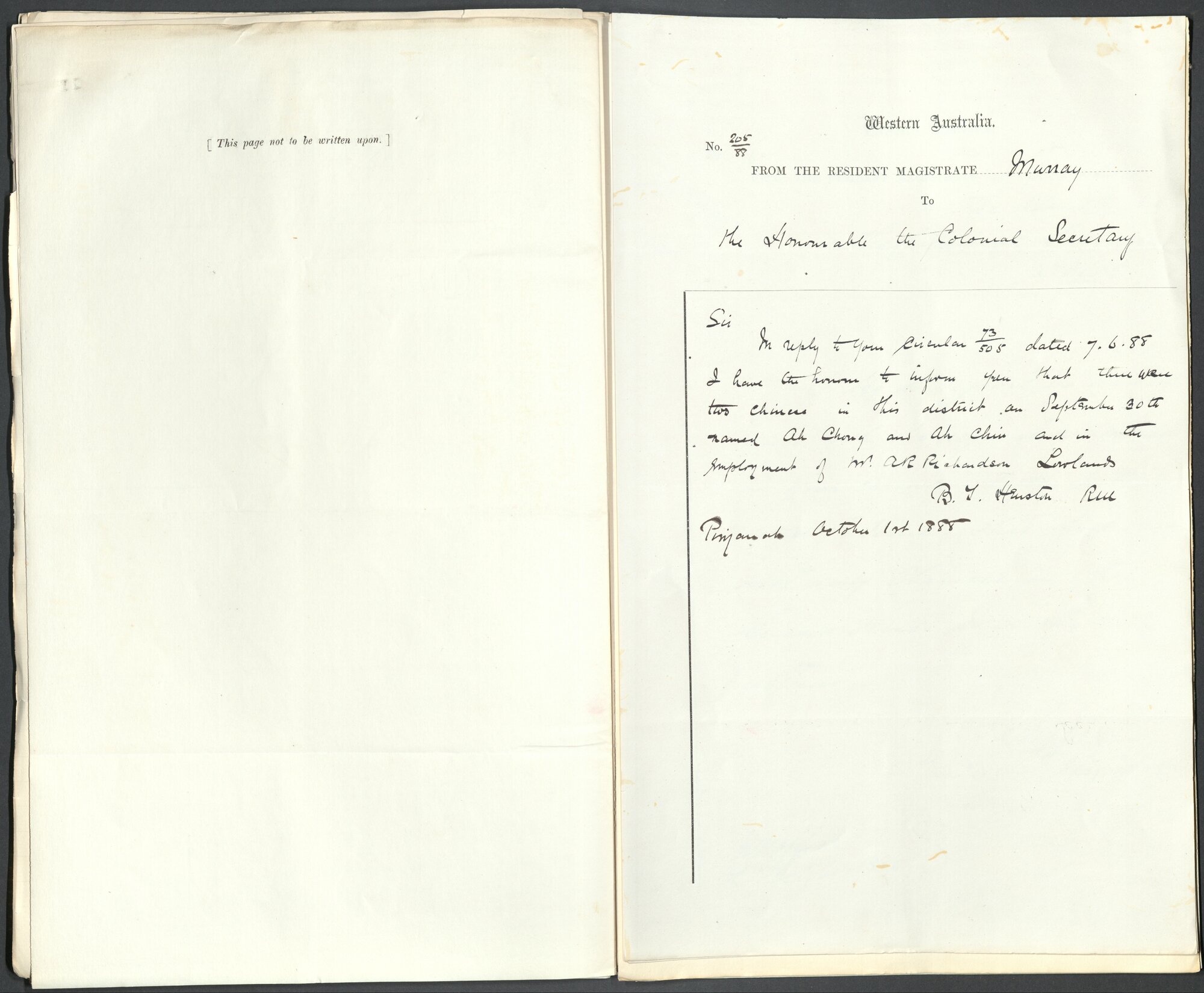 Page35 1888, Collector of Customs - Return of Chinese