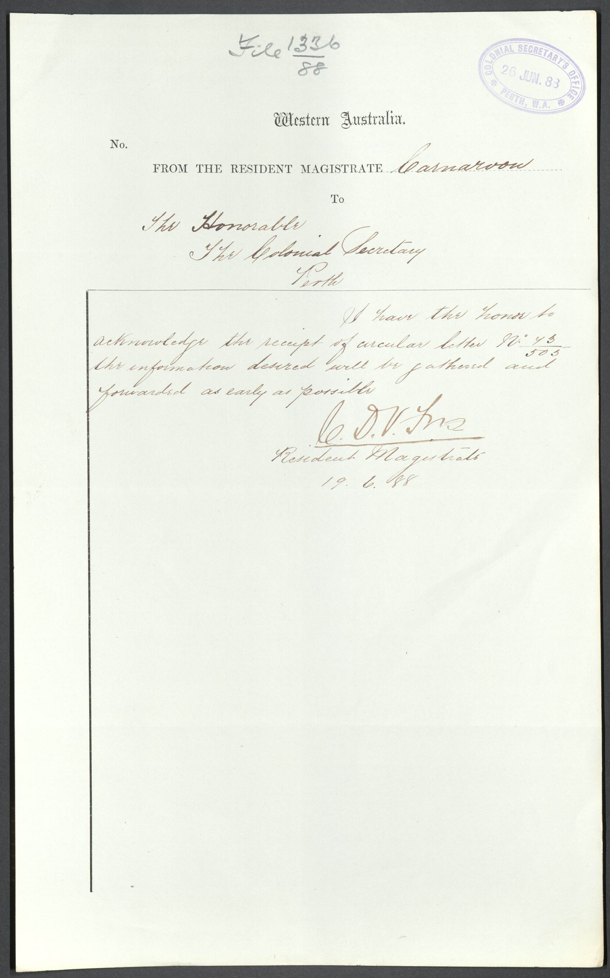 Page46 1888, Collector of Customs - Return of Chinese