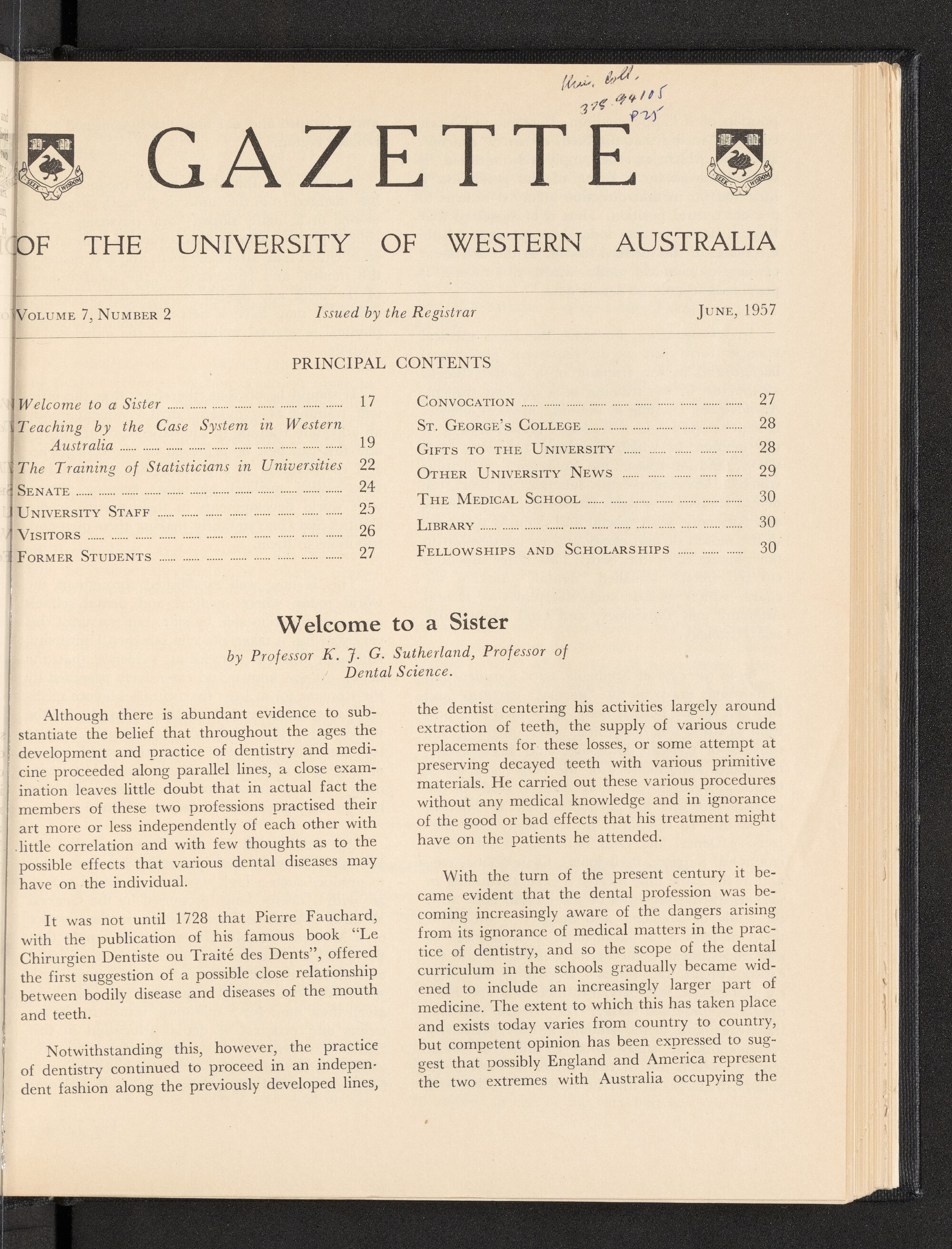 The Gazette of the University of Western Australia - Volume 7 - Number 2 - June 1957