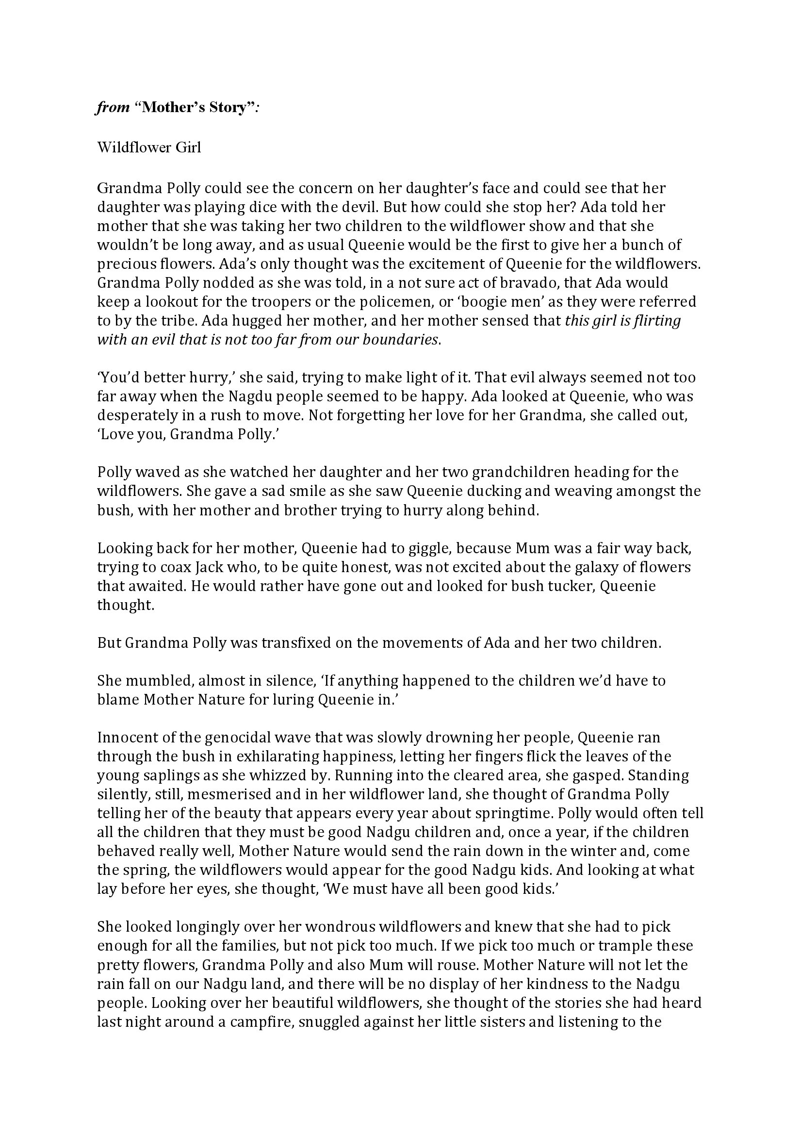 'Wildflower Girl' Proof from 'Westerly'