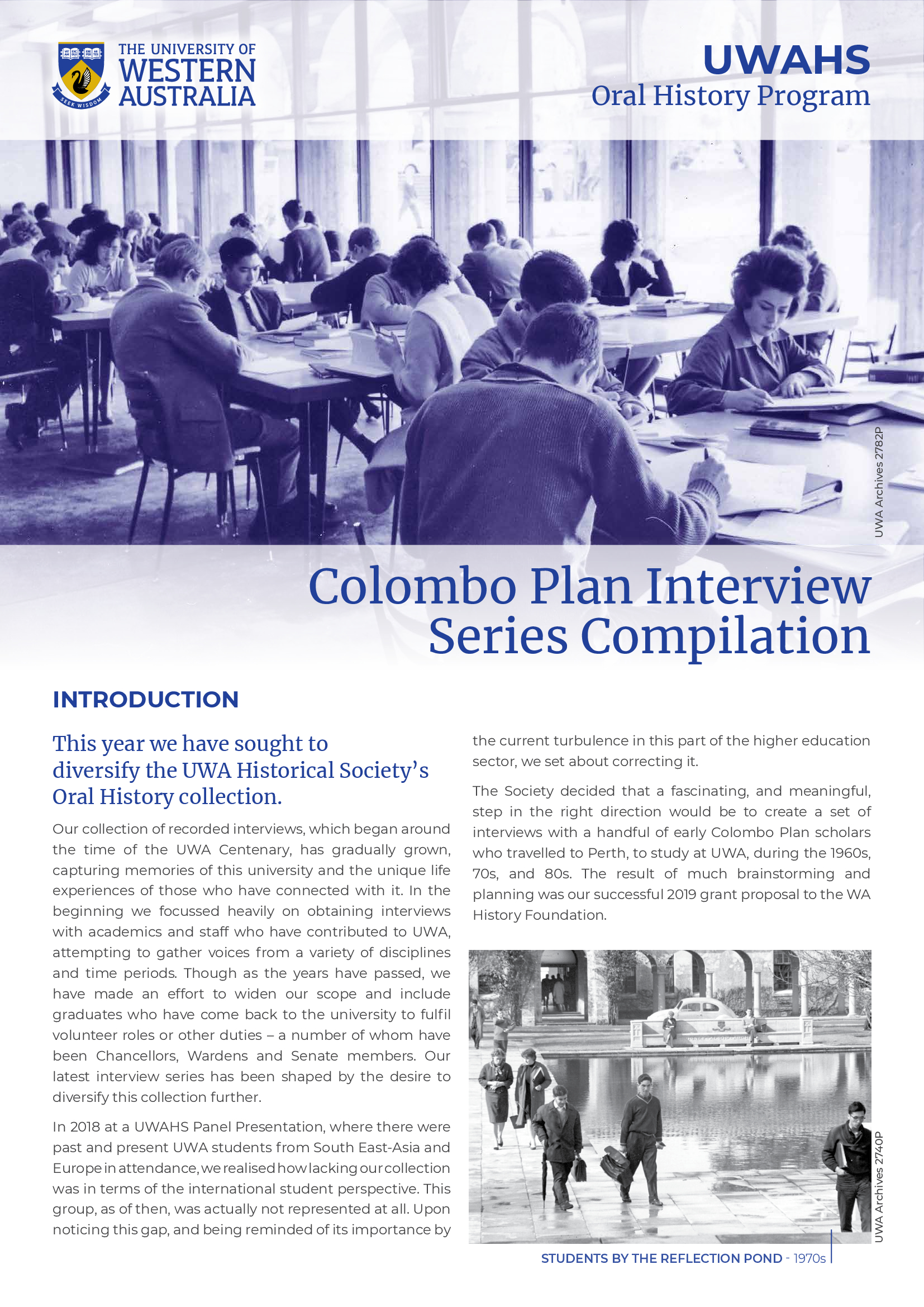 UWAHS Colombo Plan Interview Series Compilation