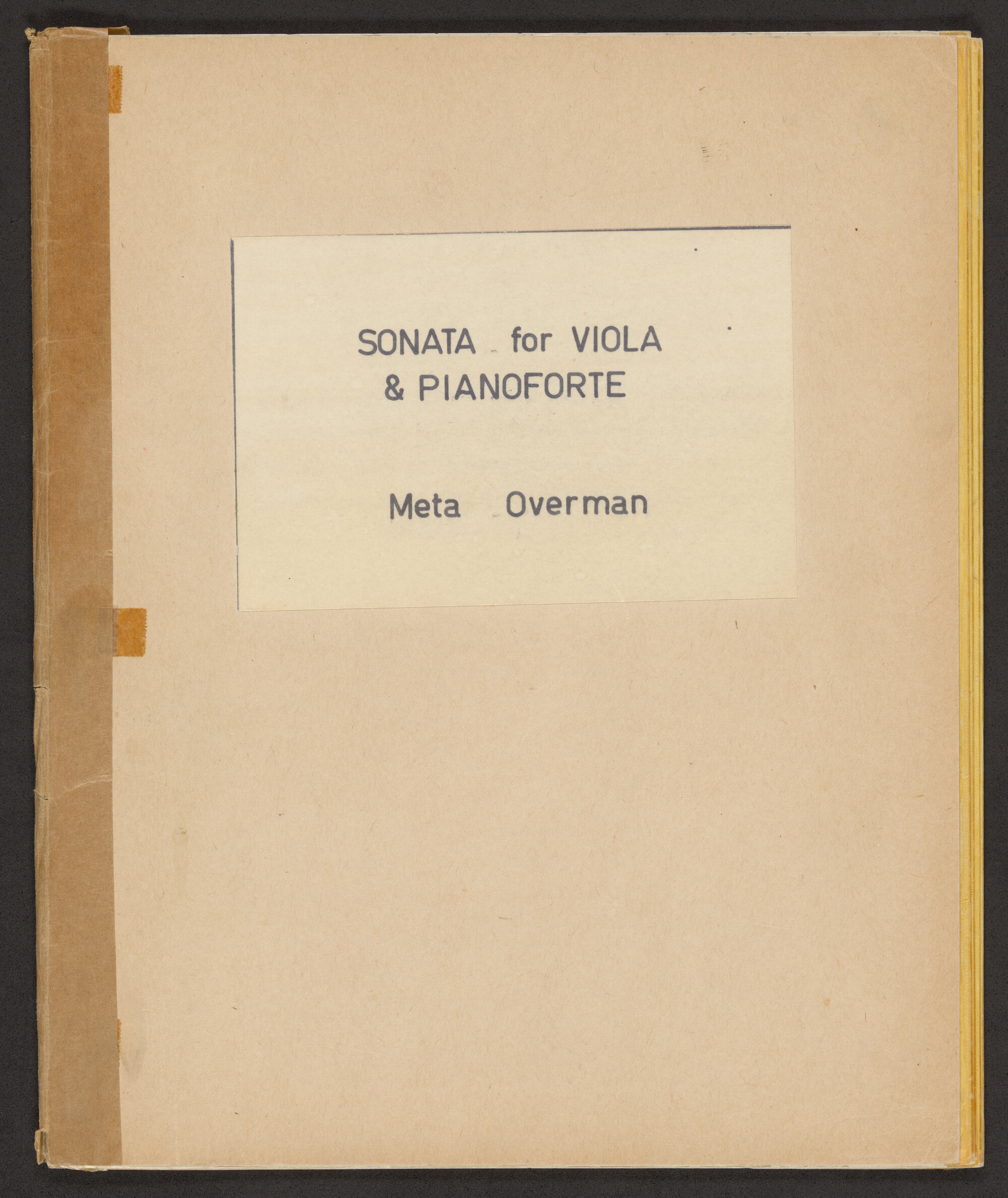 Sonata for Viola and Pianoforte