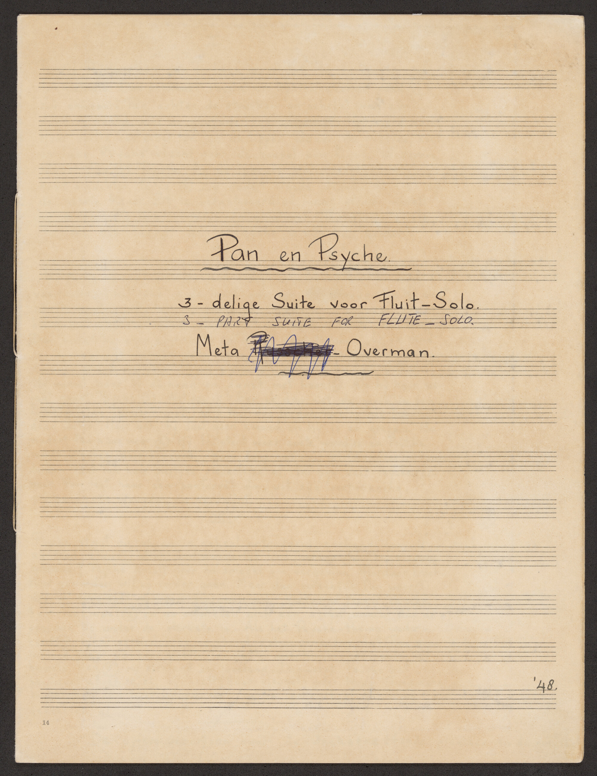 Pan en Psyche &ndash; 3-part suite for flute solo