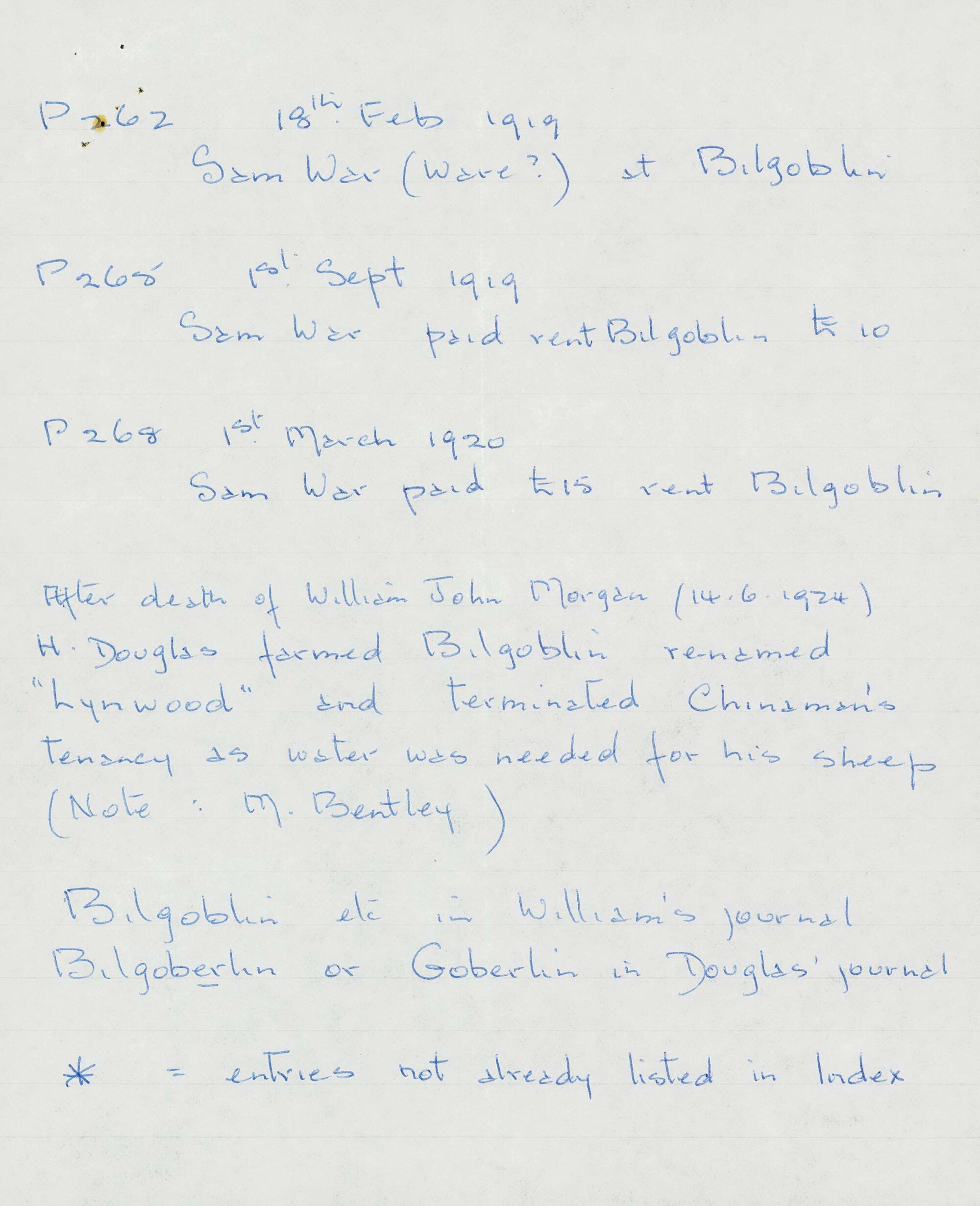 Box 007 Miscellaneous Notes 0007