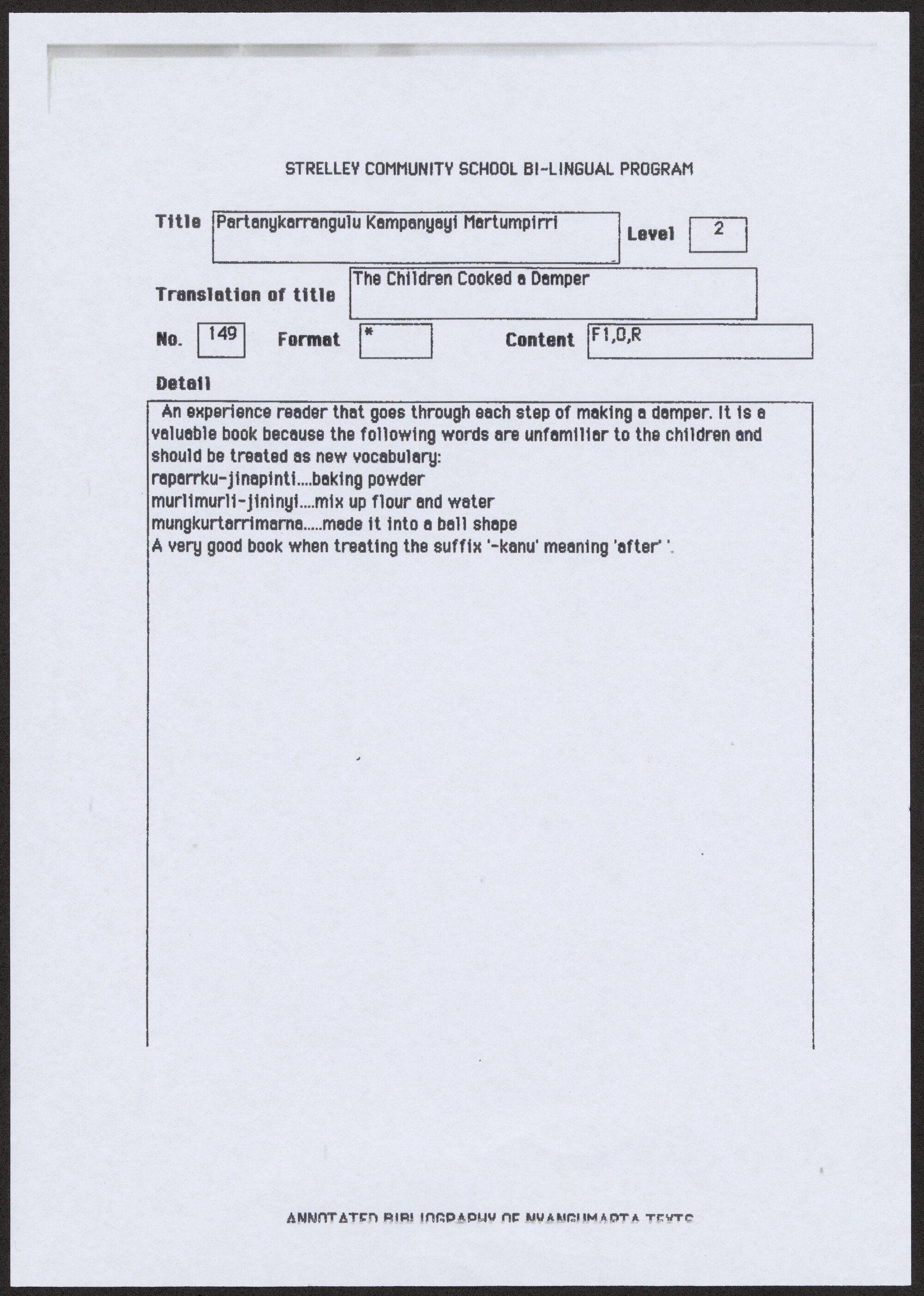 Partanykarrangulu Kampanyayi Martumpirri - translation