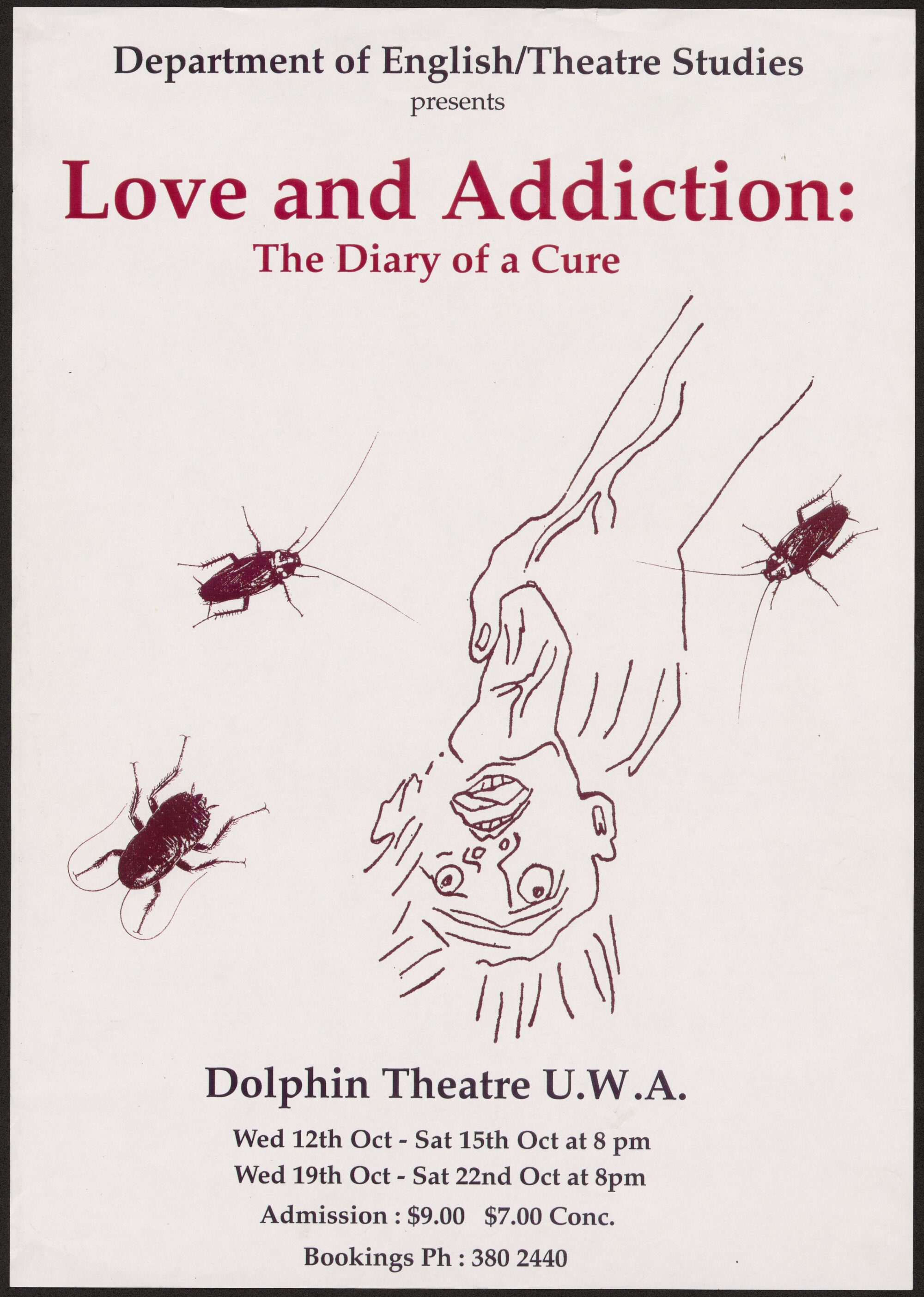 Love and addiction : the diary of a cure, 1994. Poster