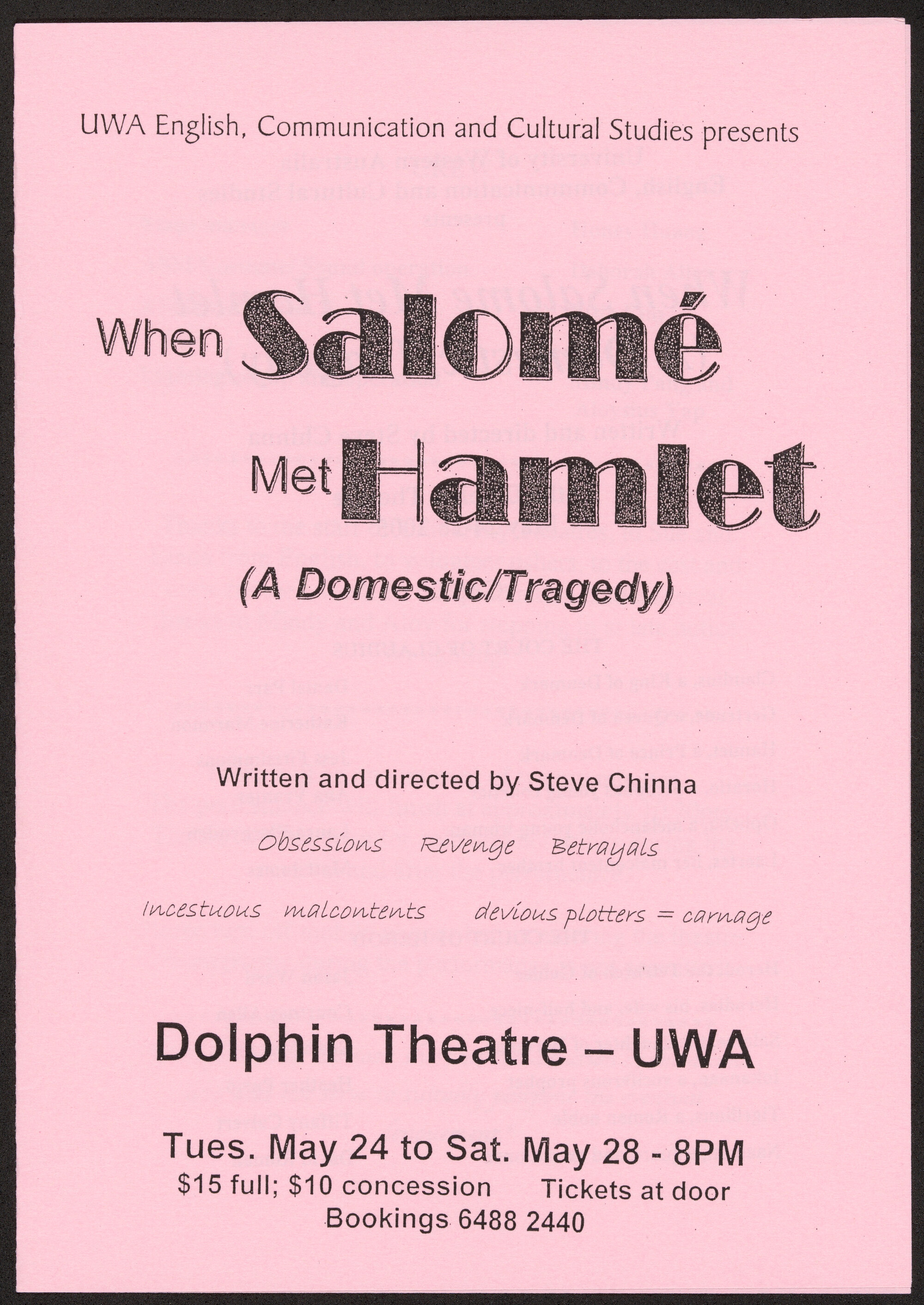 When Salom&eacute; met hamlet, 2005. Program