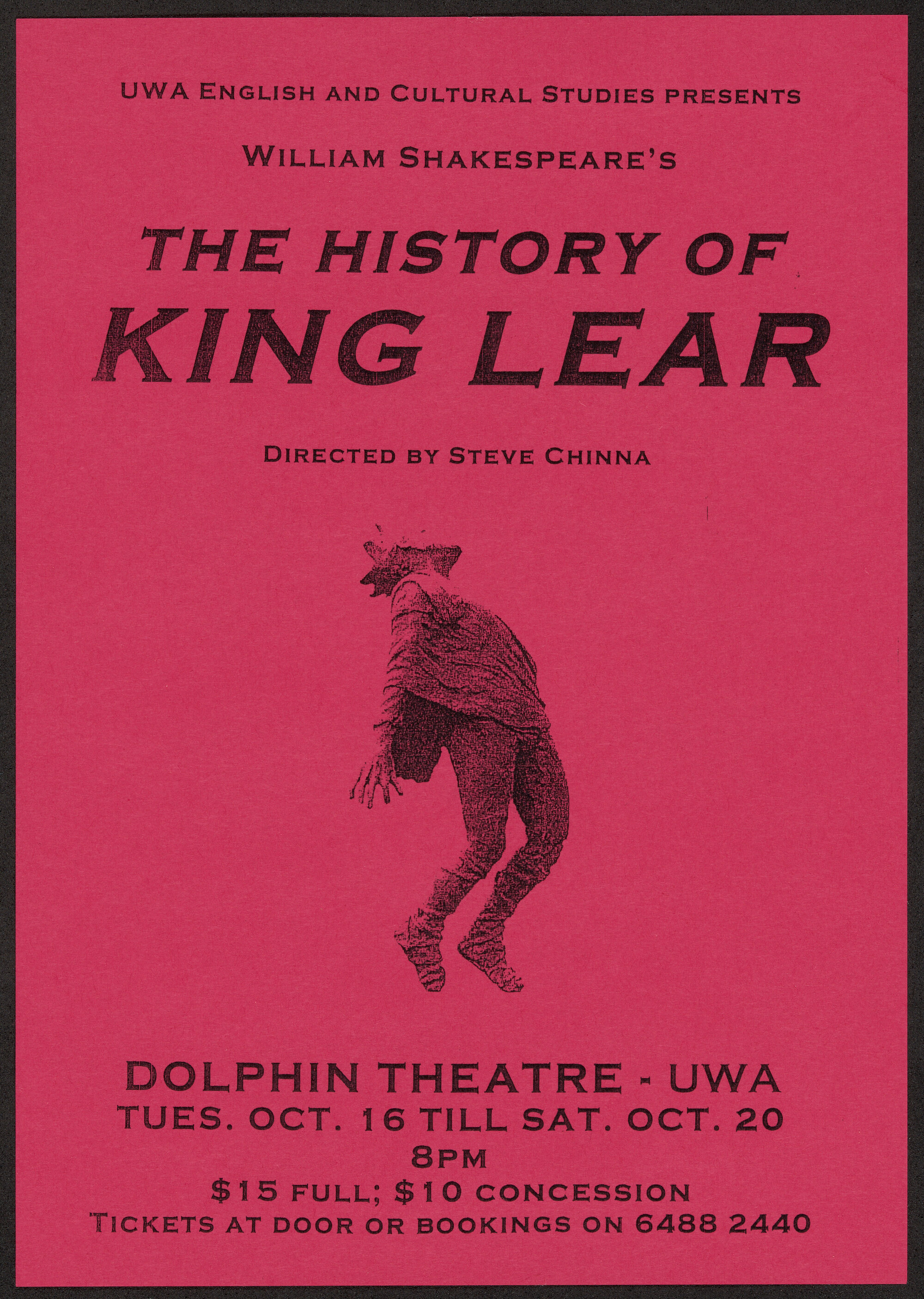 The history of King Lear, 2007. Flyer