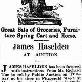 Advertisement of the sale of the property of Tue Richard 1896