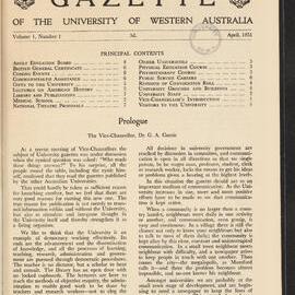 The Gazette of the University of Western Australia - Volume 1 - Number 1 - April 1951