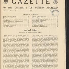 The Gazette of the University of Western Australia - Volume 1 - Number 4 - October 1951