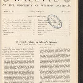 The Gazette of the University of Western Australia - Volume 10 - Number 1 - March 1960