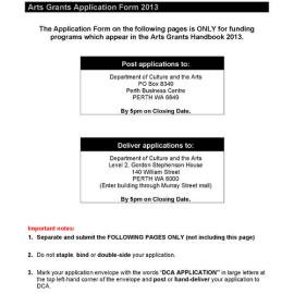DCA Grant Application 2013