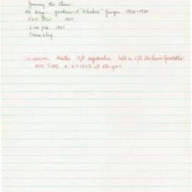 Box 007 Miscellaneous Notes 0011