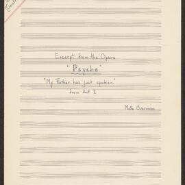 Excerpt from the opera Psyche – “My Father has just spoken”
