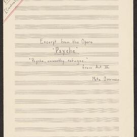 Excerpt from the opera Psyche – “Psyche, unworthy refugee” 