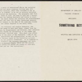 Something better, 1988. Program