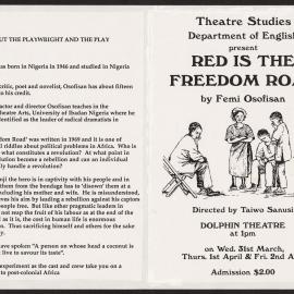 Red is the freedom road, 1993. Program
