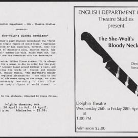 The she-wolf's bloody necklace, 1995. Program