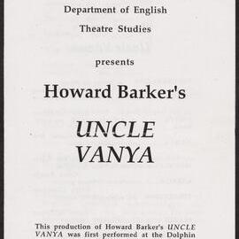 Uncle Vanya, 1999. Program